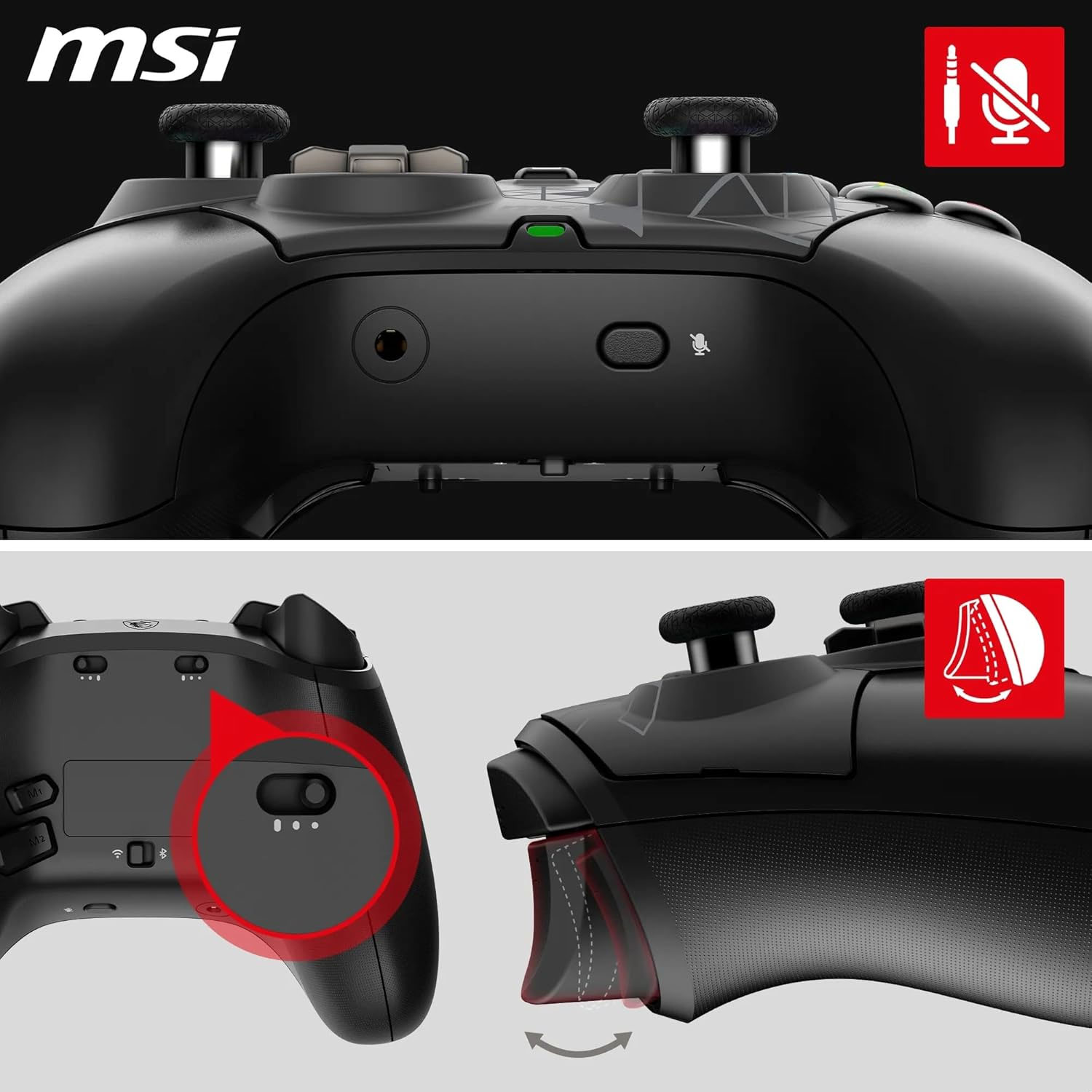MANDO INALAMBRICO GAMEPAD MSI FORCE PRO WIRELESS BLACK - 5