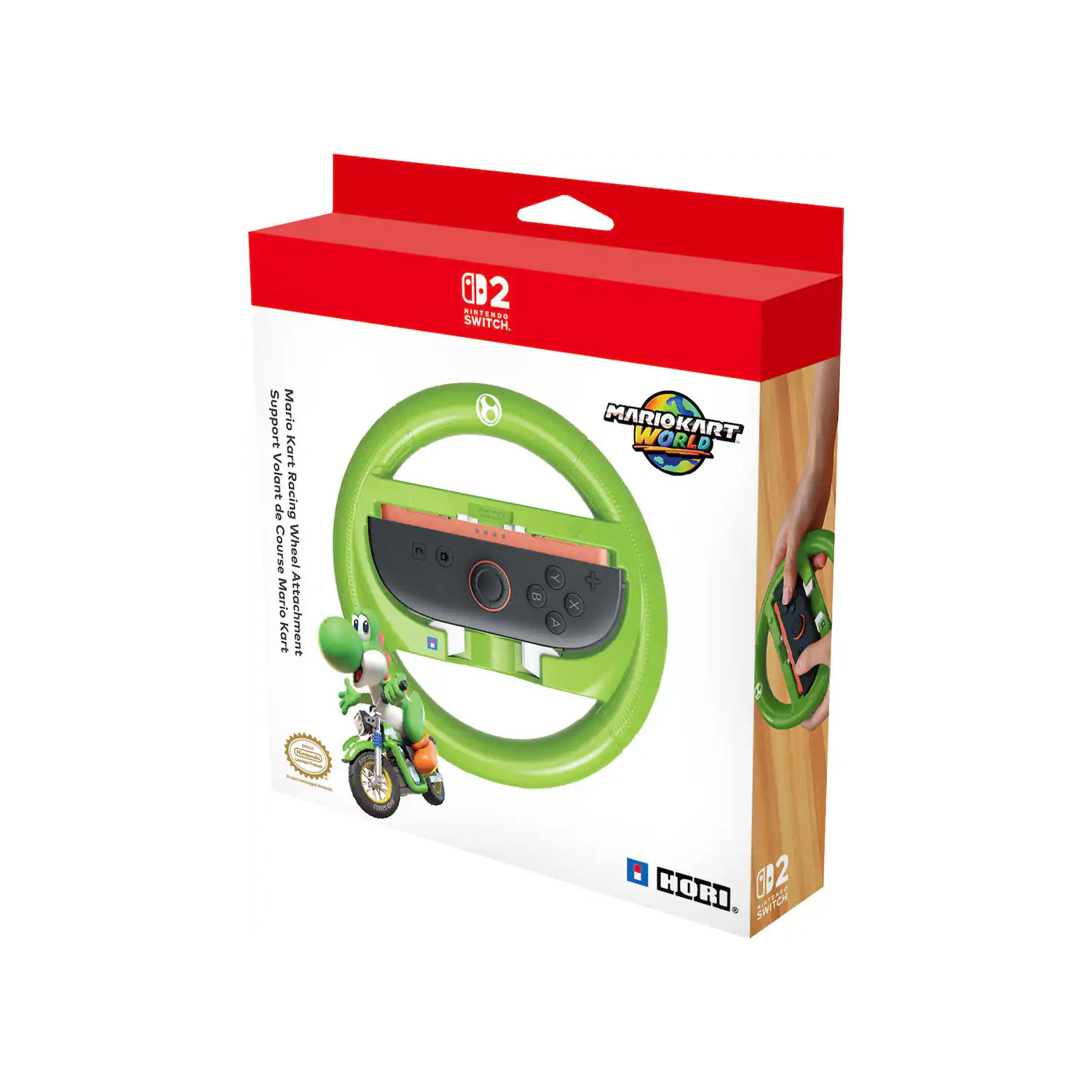 TIMON HORI-MARIO KART WORLD RACING WHEEL YOSHI PARA NINTENDO SWITCH 2 NSX-102U - 6