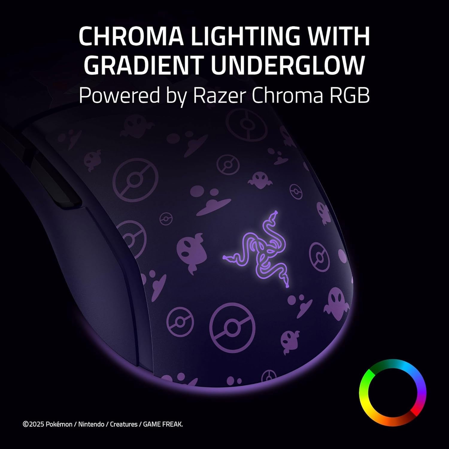 MOUSE GAMER RAZER COBRA CUSTOMIZABLE GAMING POKEMON GENGAR EDITION - 5