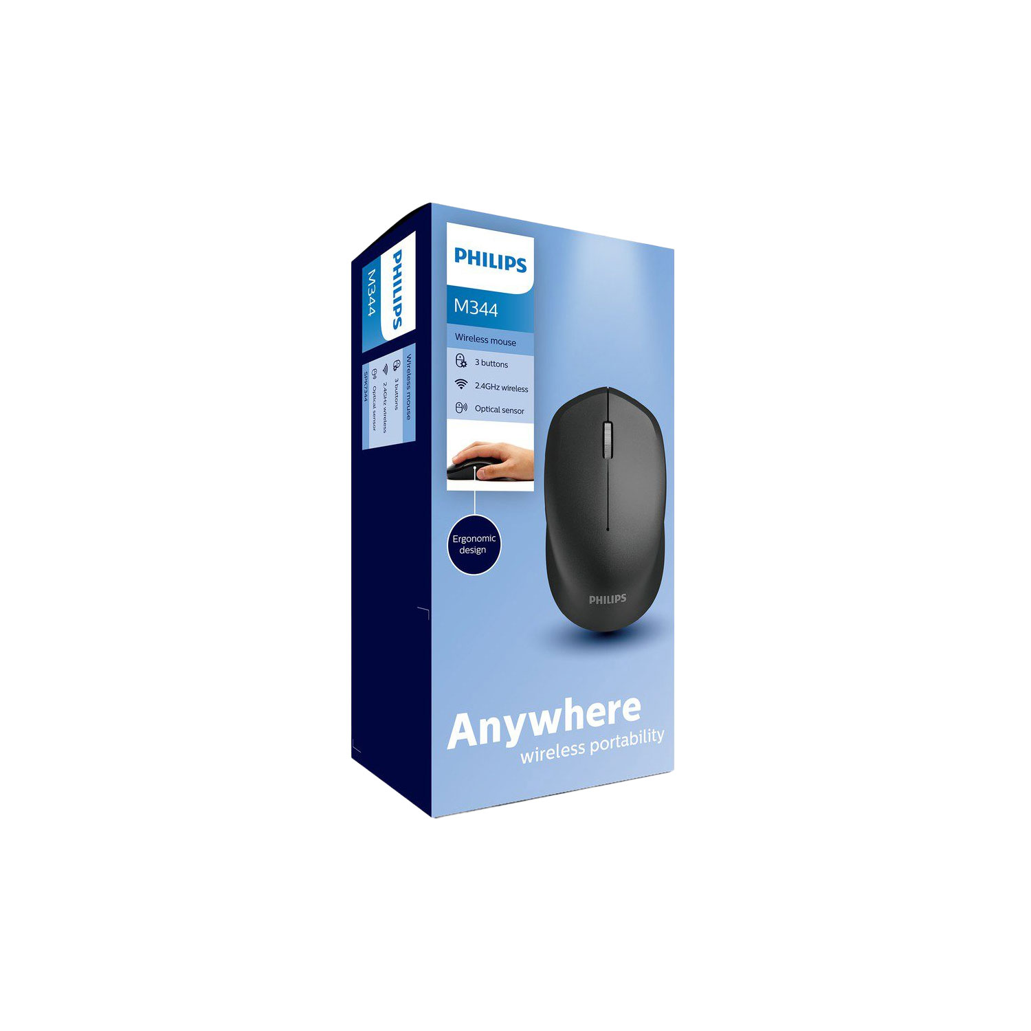 MOUSE INALÁMBRICO PHILIPS ANYWHERE M344 USB 2.4GHZ 1600DPI NEGRO - 5