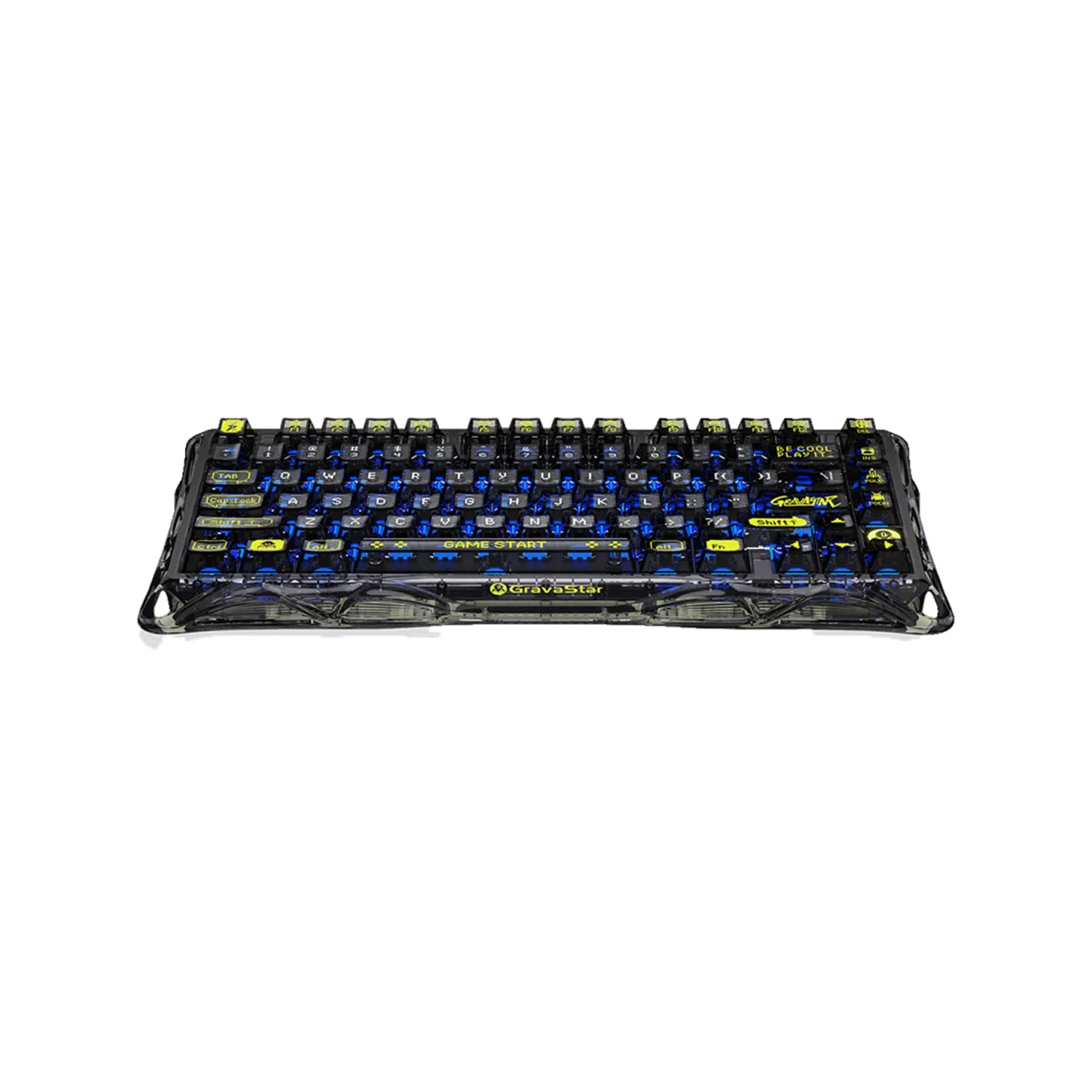 TECLADO GAMER INALÁMBRICO GRAVASTAR MERCURY K1 LITE INGLÉS RGB TRANSPARENTE BLACK - 1