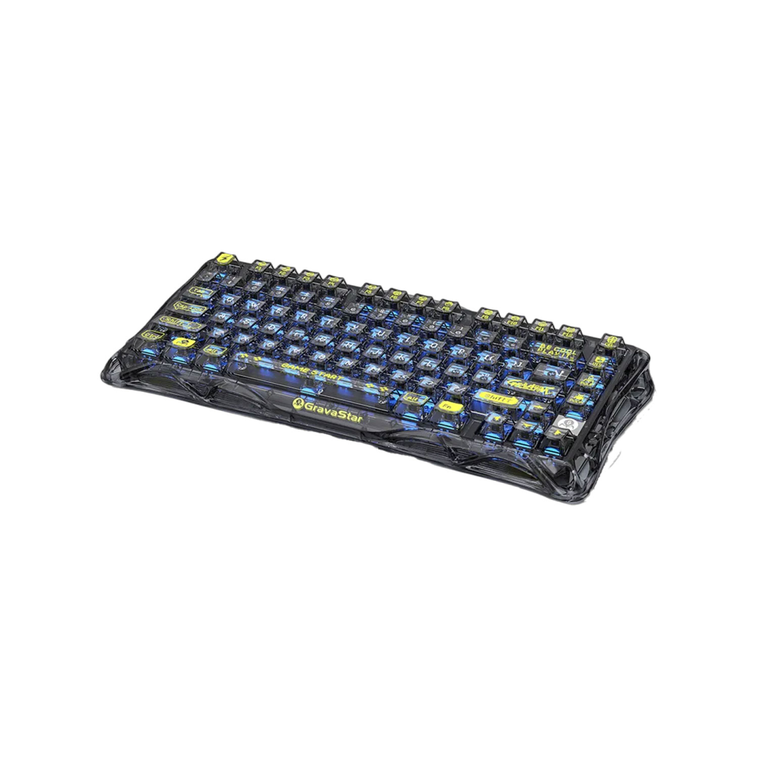 TECLADO GAMER INALÁMBRICO GRAVASTAR MERCURY K1 LITE INGLÉS RGB TRANSPARENTE BLACK - 2