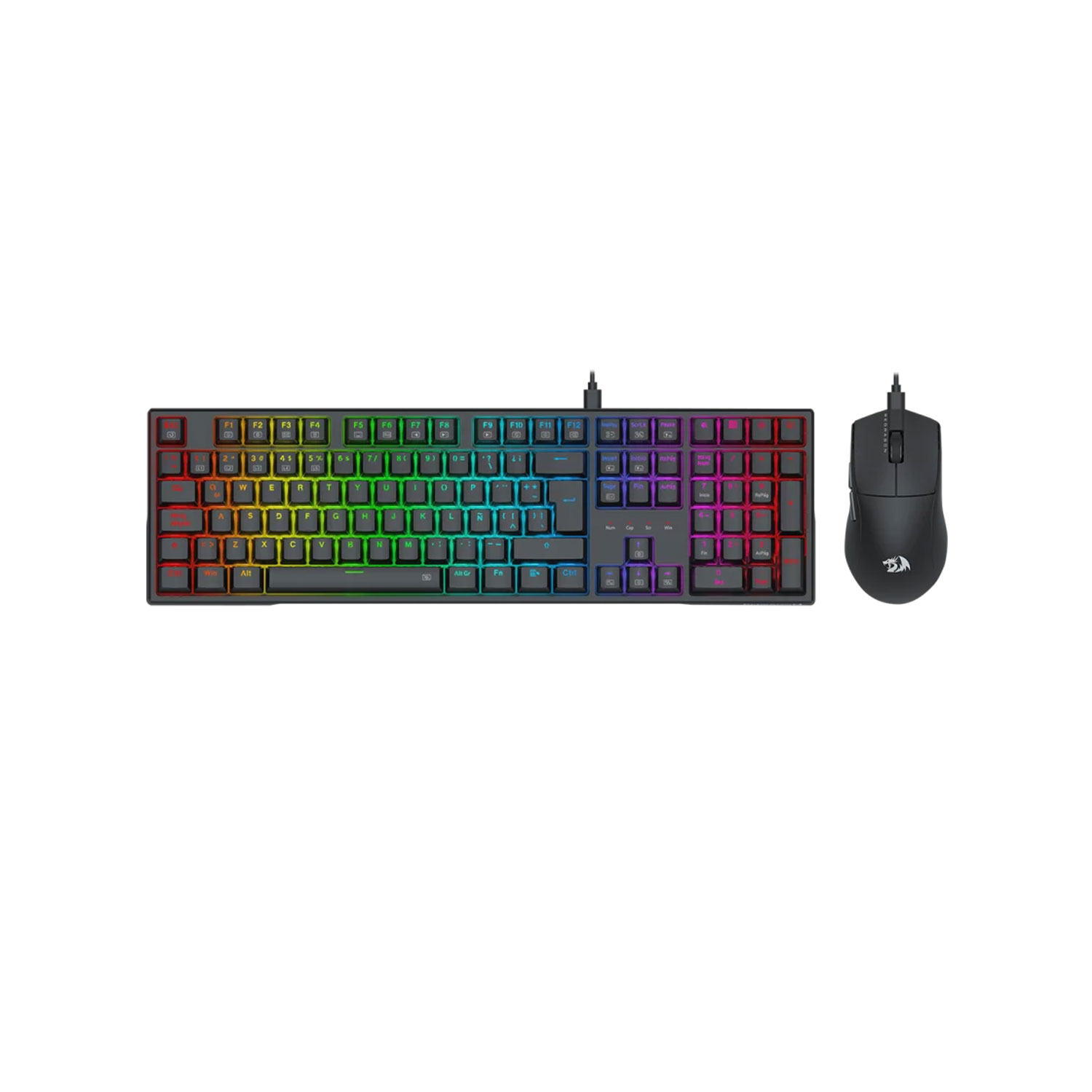 KIT GAMER REDRAGON S146-SP TECLADO TRUNDLE K668RGB + MOUSE M724 BLACK - 1