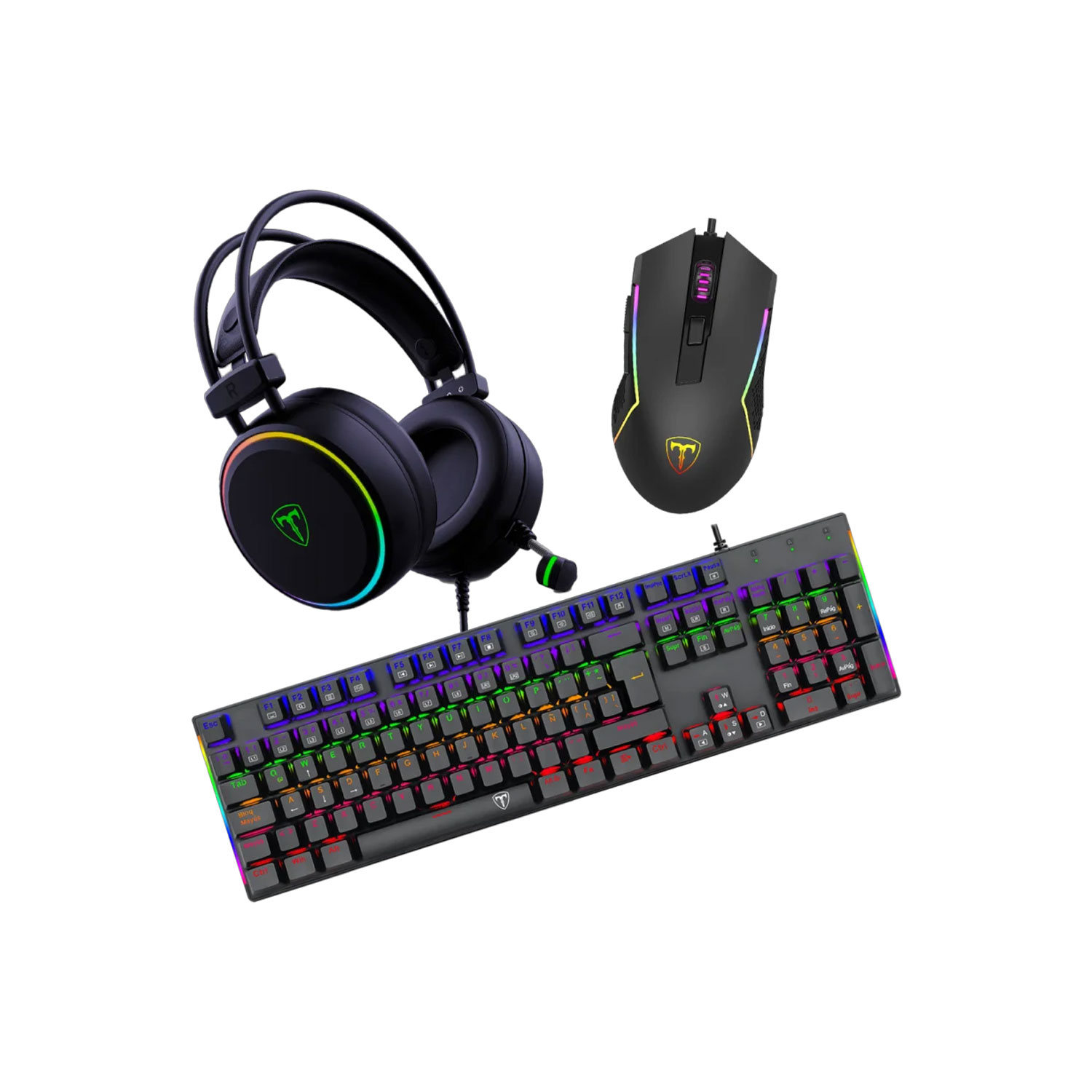 KIT GAMER T-DAGGER 3 EN 1 TECLADO TRIDENT + AUDÍFONOS SONA + MOUSE NAXOS - 1
