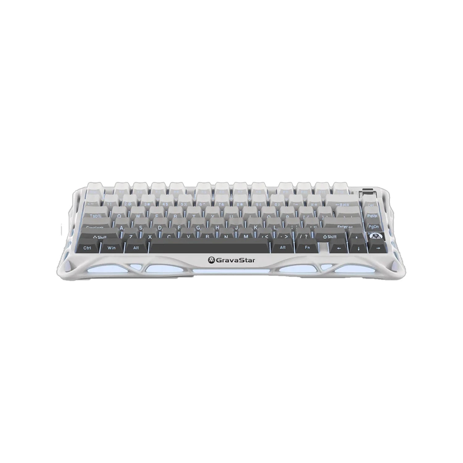 TECLADO GAMER INALÁMBRICO GRAVASTAR MERCURY K1 INGLÉS RGB GRADIENT WHITE - 1