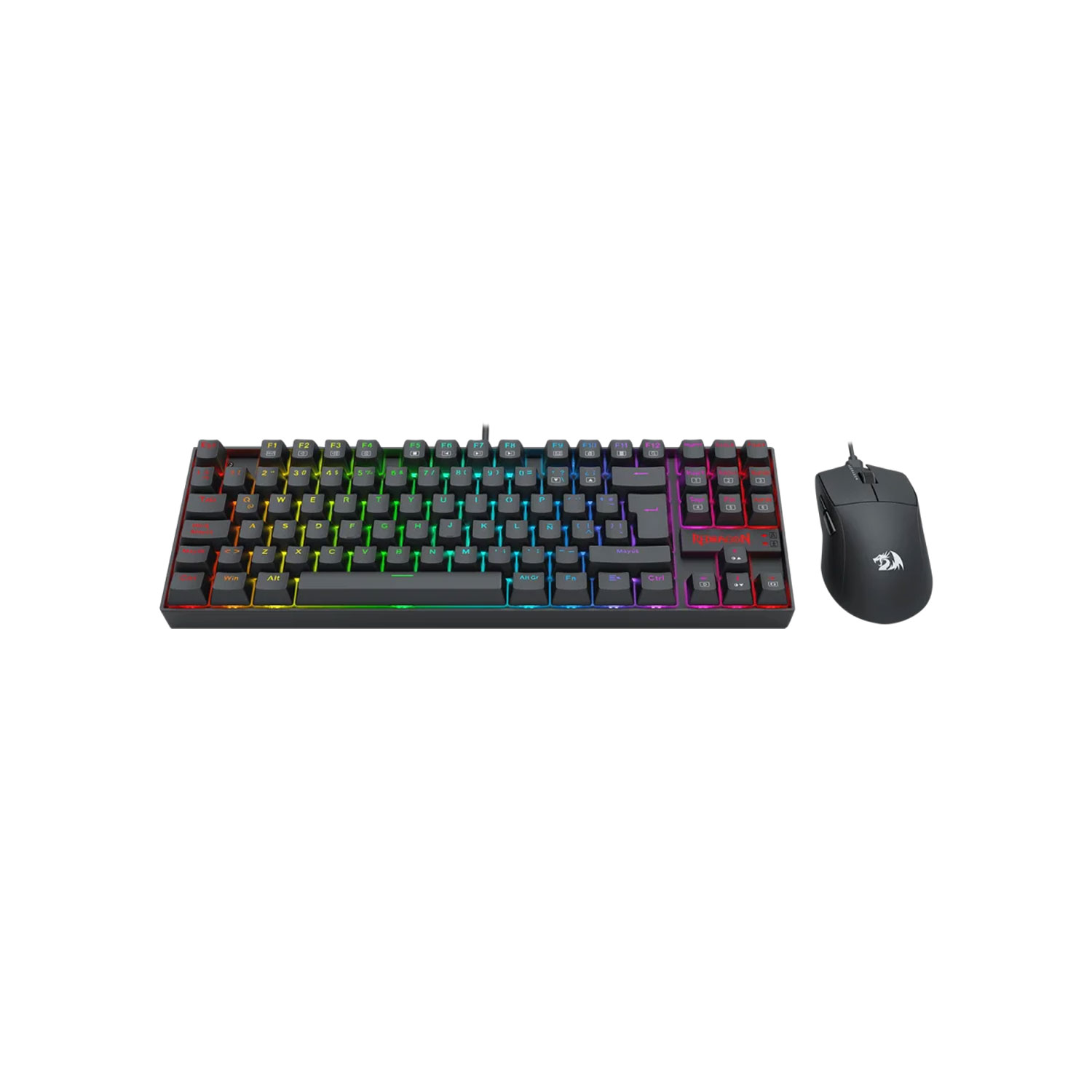 KIT GAMER REDRAGON S145-SP TECLADO KUMARA RGB RED SWITCH+MOUSE M724 BLACK - 2