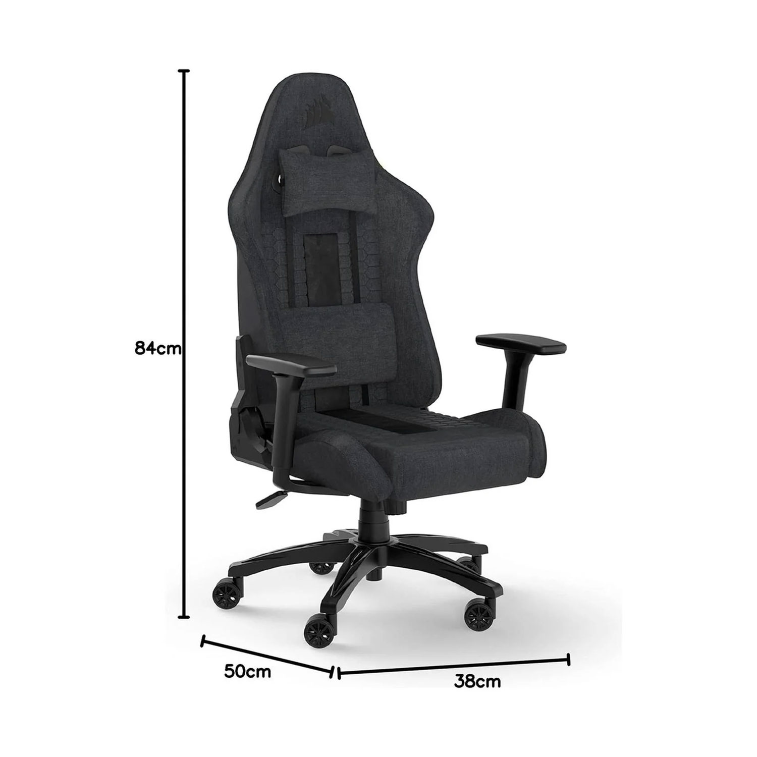 SILLA GAMER CORSAIR TC100 RELAXED TELA GREY BLACK - 2
