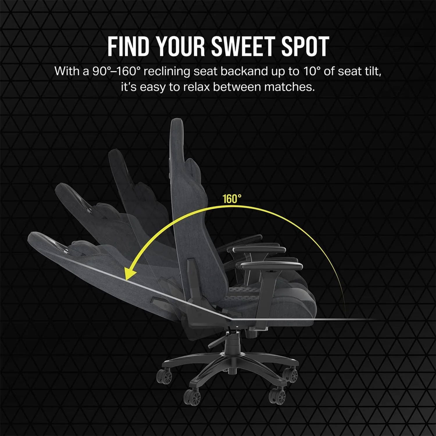 SILLA GAMER CORSAIR TC100 RELAXED TELA GREY BLACK - 4