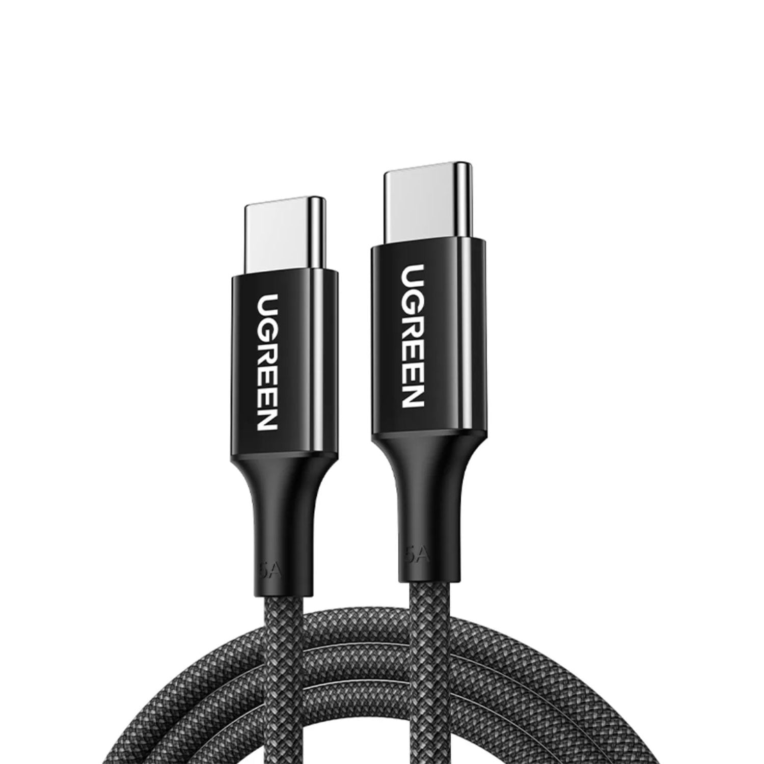 CABLE USB-C A USB-C UGREEN 5A CARGA RÁPIDA PD 1M TRENZADO NEGRO L502-65249 - 1