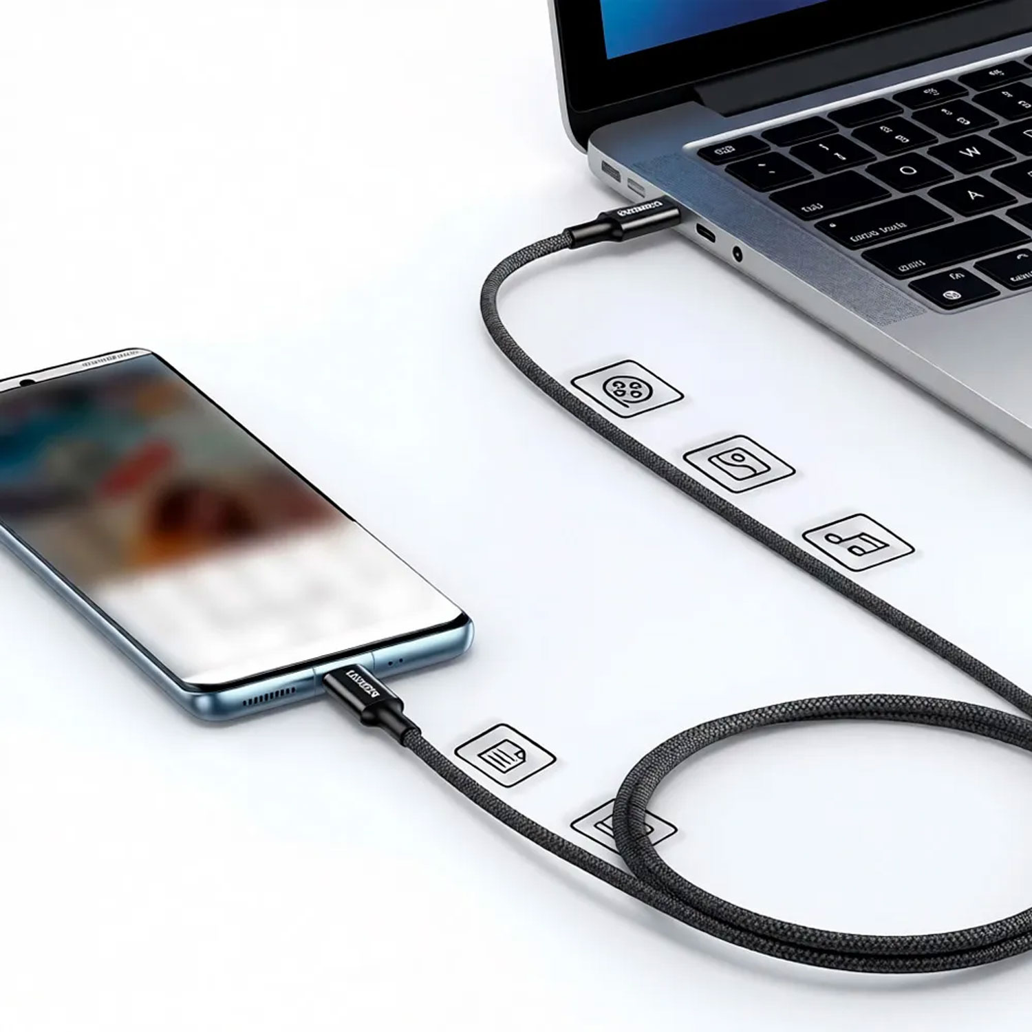 CABLE USB-C A USB-C UGREEN 5A CARGA RÁPIDA PD 1M TRENZADO NEGRO L502-65249 - 2