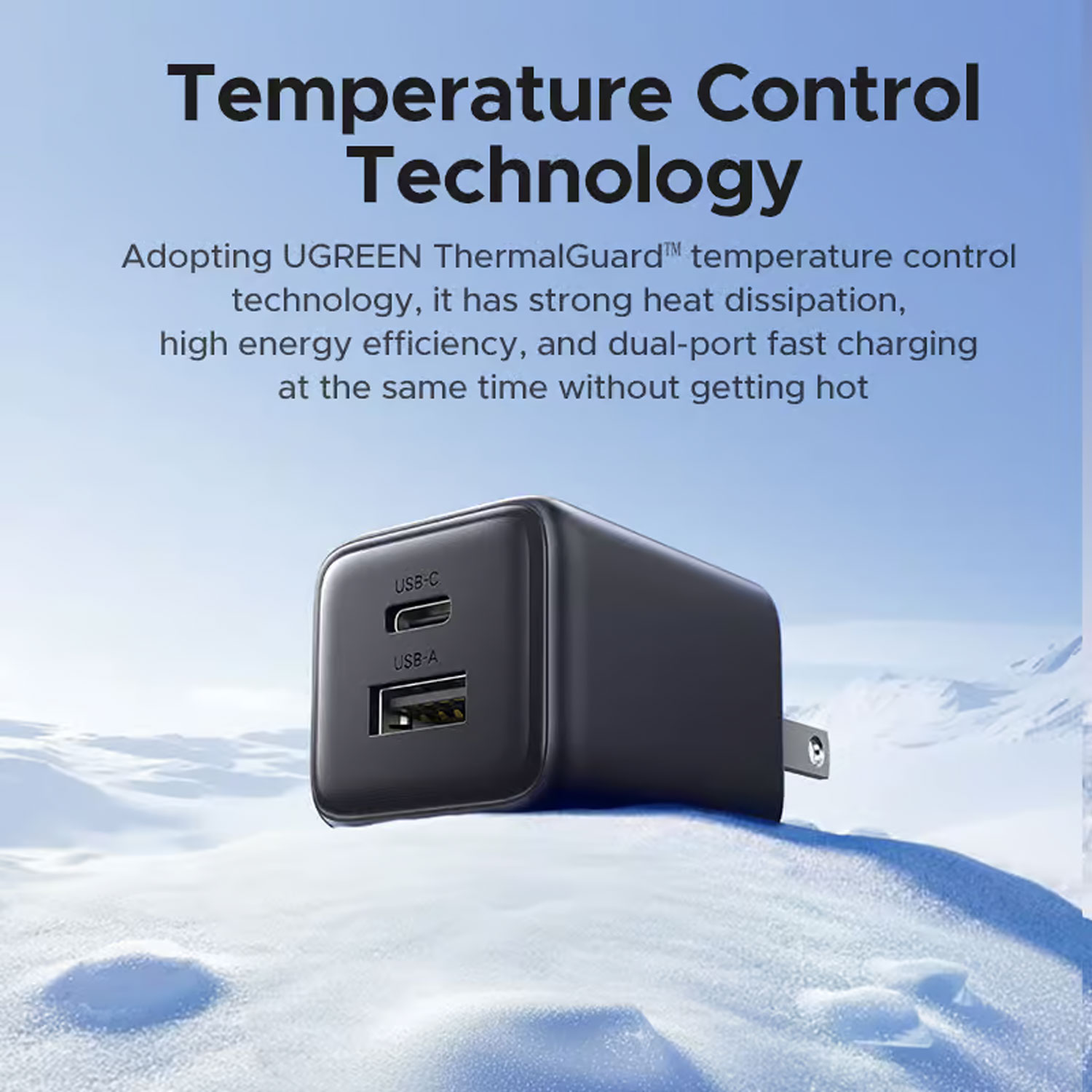 CARGADOR UGREEN 20W GAN USB-C + USB-A CARGA RÁPIDA X514-55533 - 5