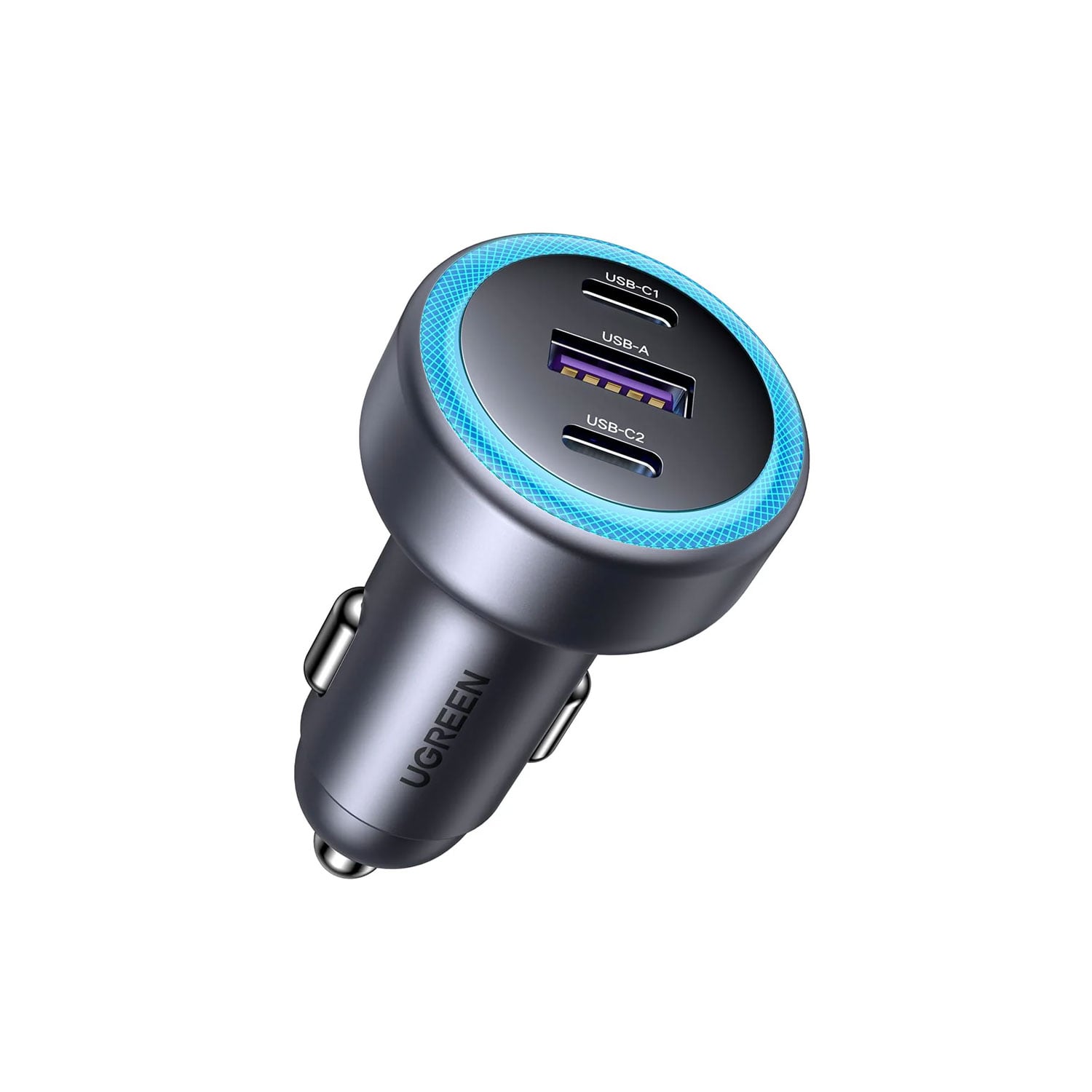 CARGADOR DE AUTO UGREEN 30W 3 PUERTOS USB CARGA RÁPIDA EC307-45843 - 1