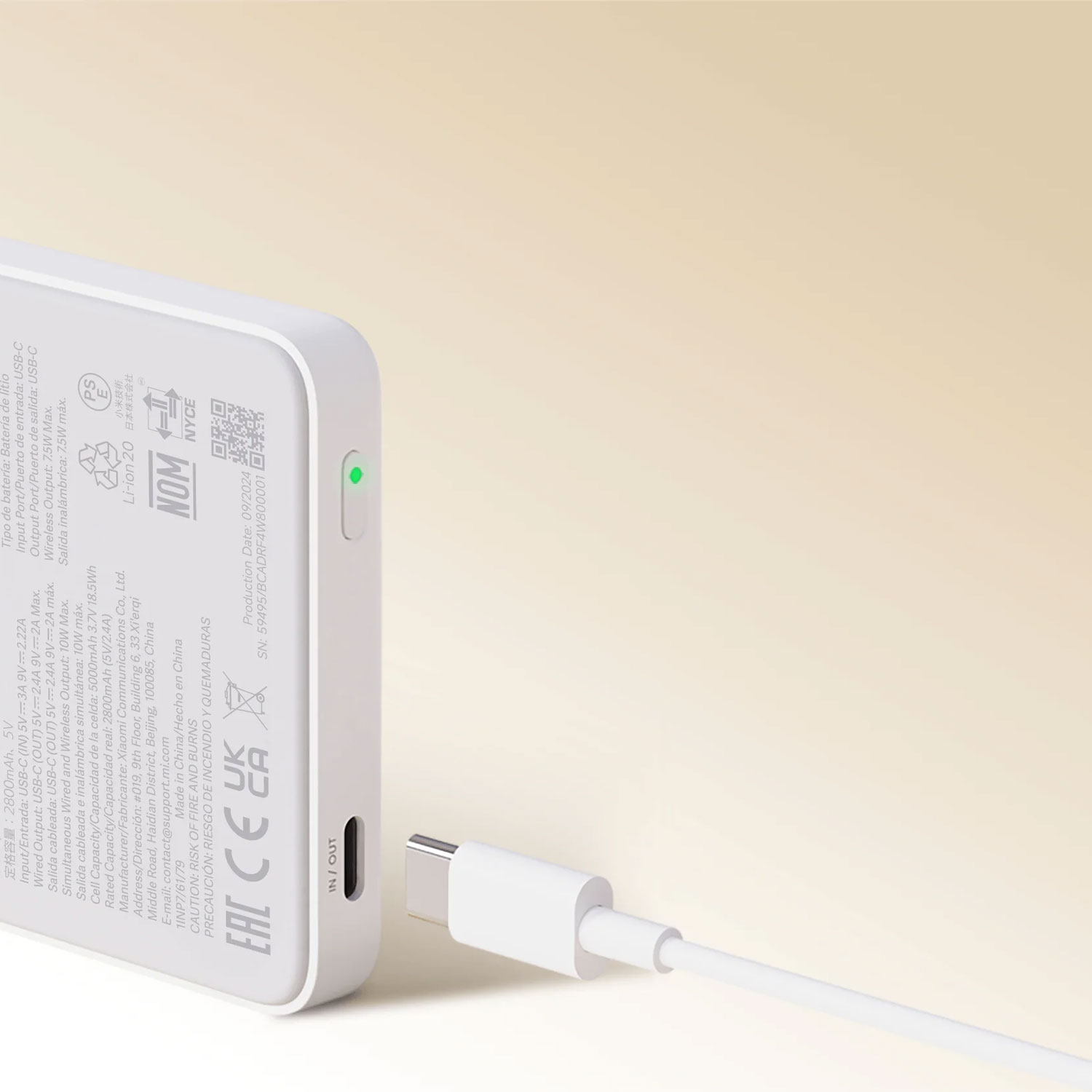 POWER BANK MAGNETICO XIAOMI 5000MAH WHITE WPB0507 - 4