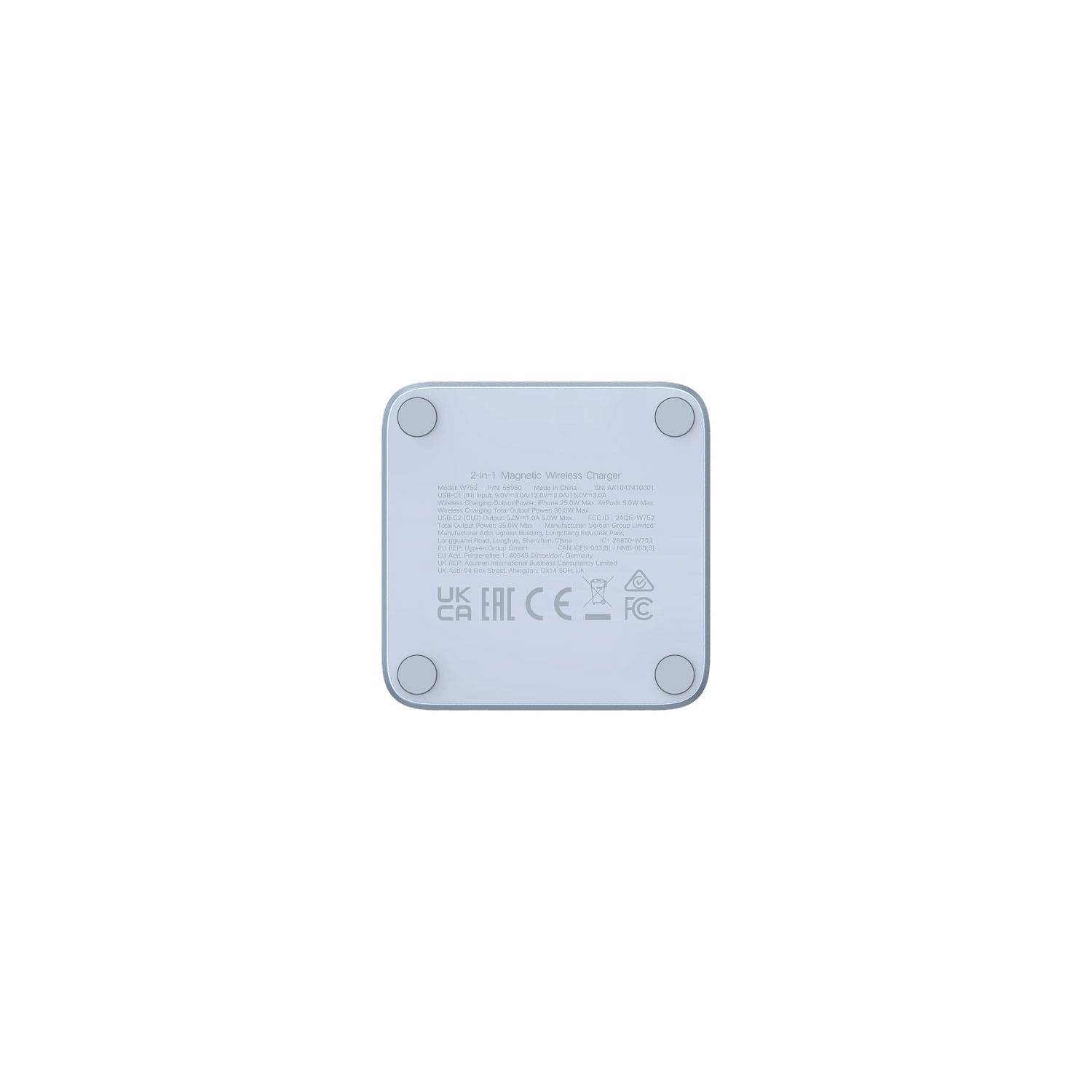 CARGADOR INALÁMBRICO UGREEN MAGFLOW QI2 25W MAGSAFE 2 EN 1 W752-55960B - 4