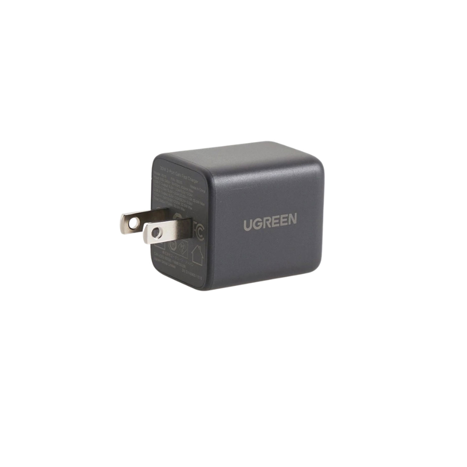 CARGADOR UGREEN 30W GAN 2 PUERTOS USB-C + USB-A CARGA RÁPIDA SPACE GRAY X516-65025 - 1
