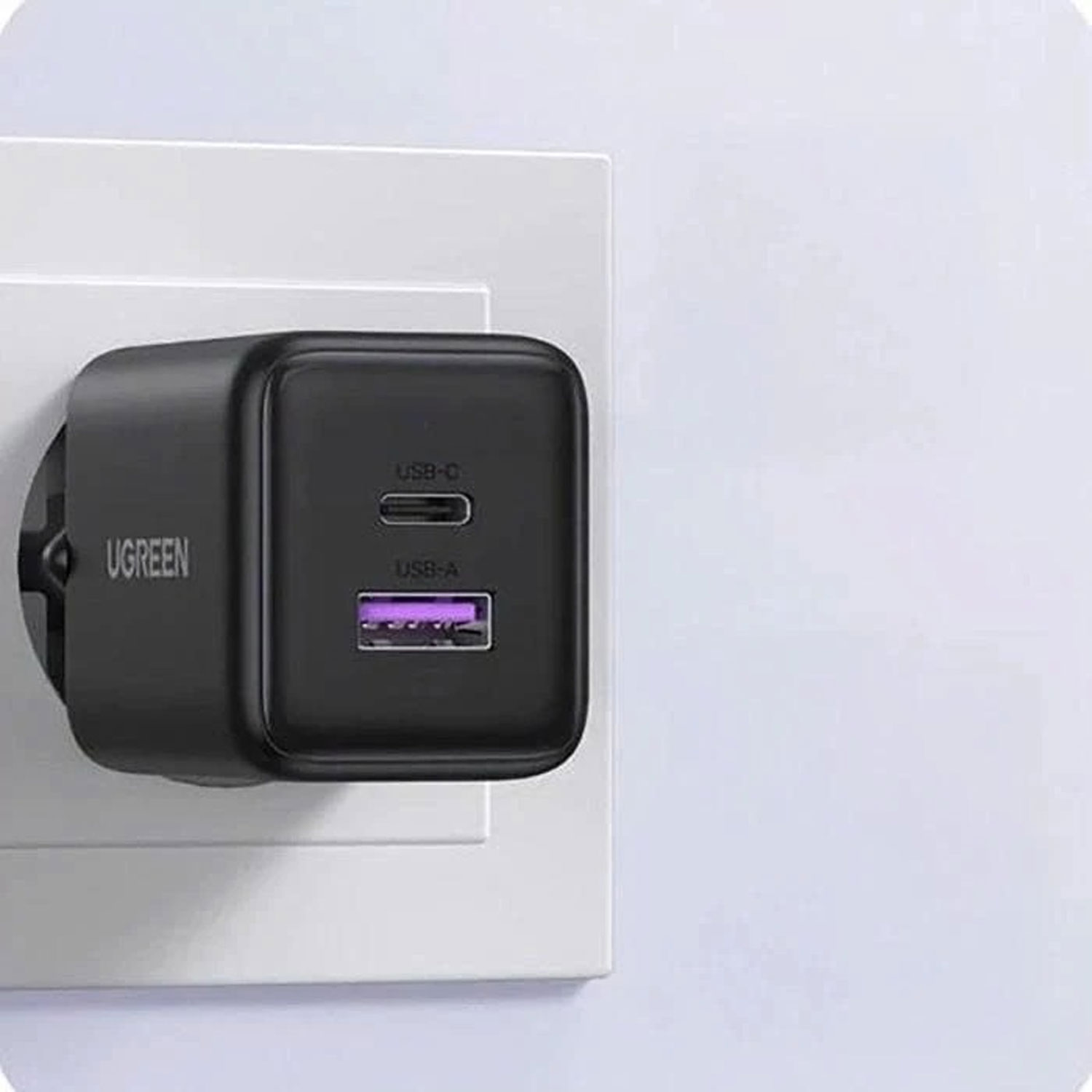 CARGADOR UGREEN 30W GAN 2 PUERTOS USB-C + USB-A CARGA RÁPIDA SPACE GRAY X516-65025 - 3