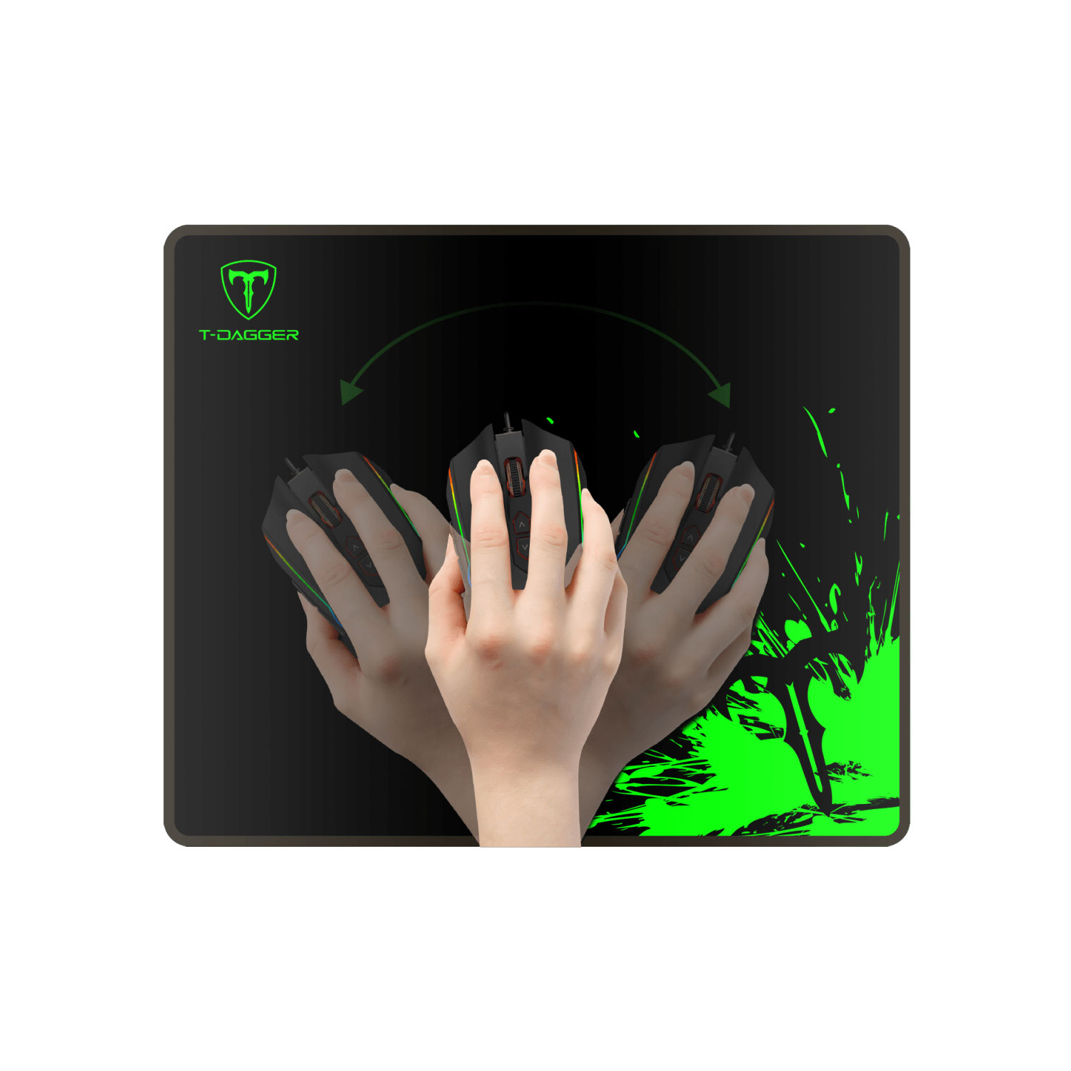 MOUSE PAD GAMER T-DAGGER LAVA S SUPERFICIE ANTIDESLIZANTE NEGRO - 4