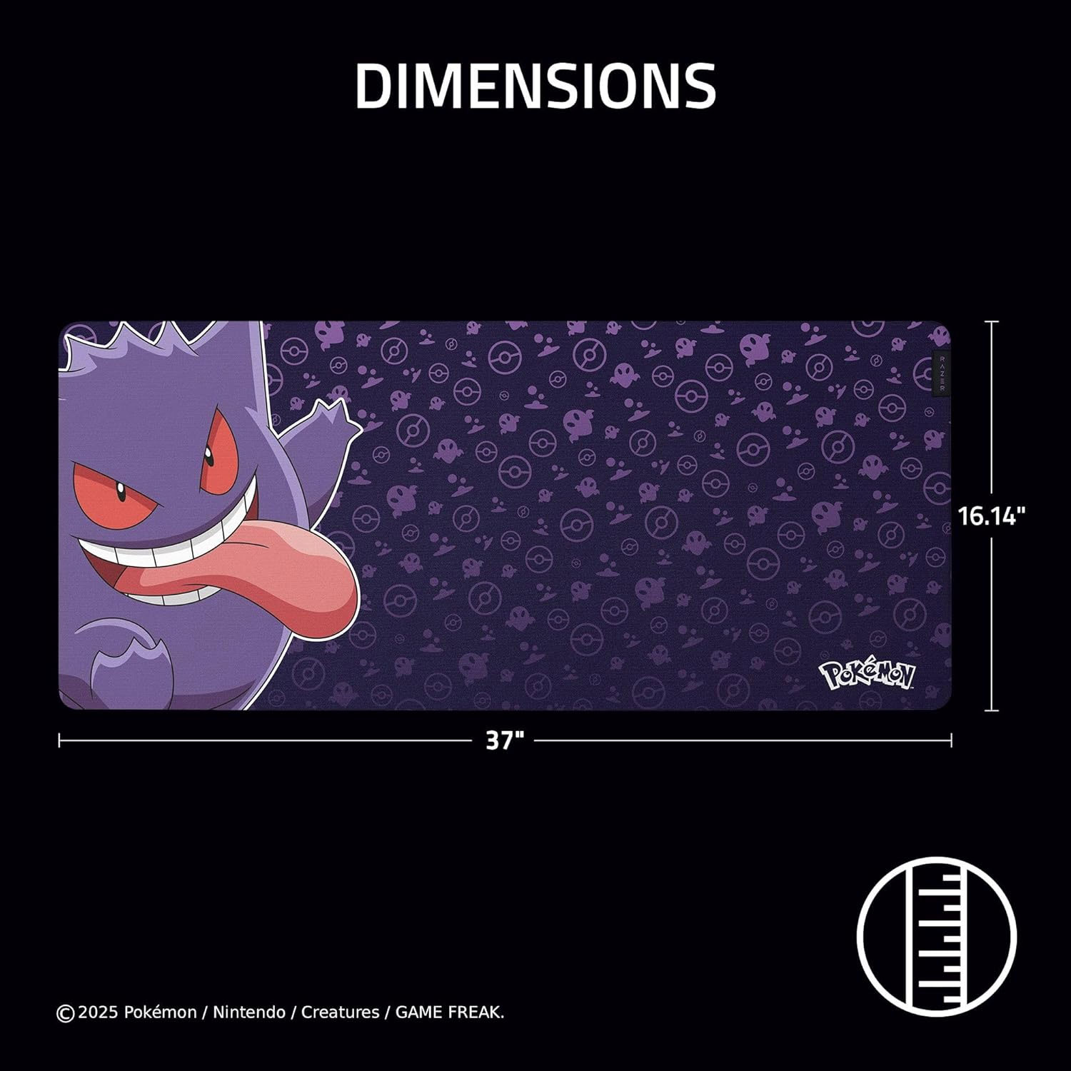 MOUSE PAD RAZER GIGANTUS V2 SOFT GAMING MAT XXL POKEMON GENGAR EDITION - 6