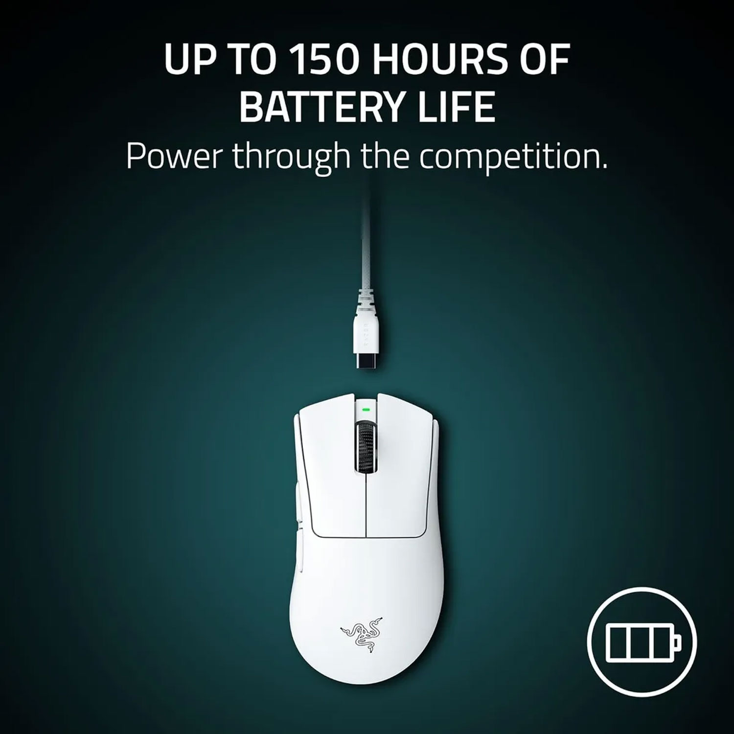 MOUSE GAMER RAZER DEATHADDER V4 PRO WIRELESS 45K DPI HYPERPOLLING 8000HZ SWITCH ÓPTICO BLANCO - 4