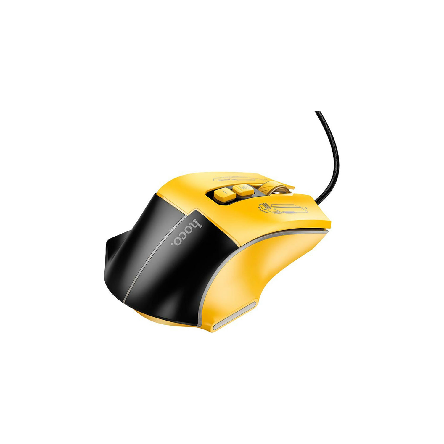 MOUSE GAMER HOCO GM31 CABLEADO 3600 DPI NEGRO/AMARILLO - 1