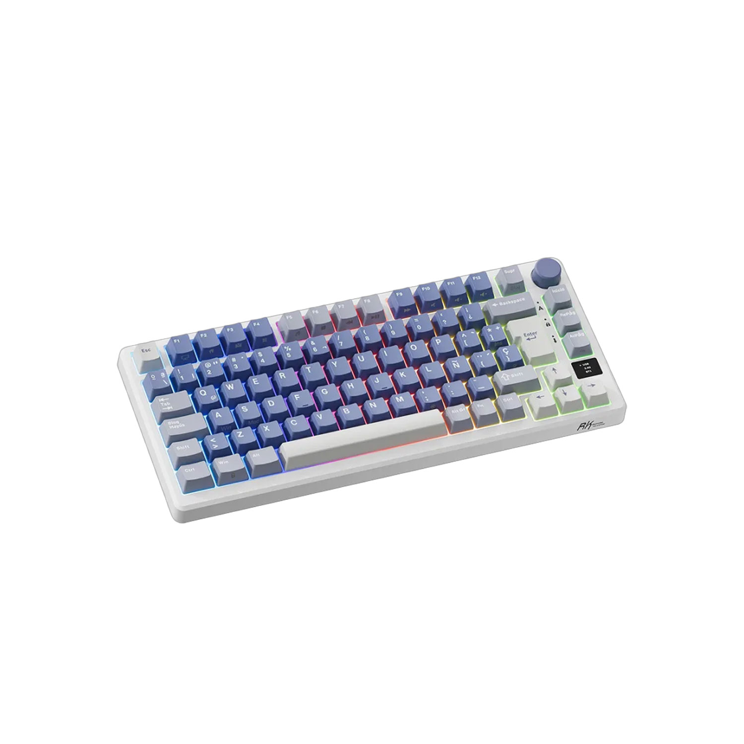TECLADO GAMER ROYAL KLUDGE RK M75 INALÁMBRICO SP OCEAN BLUE SWITCH SILVER - 3
