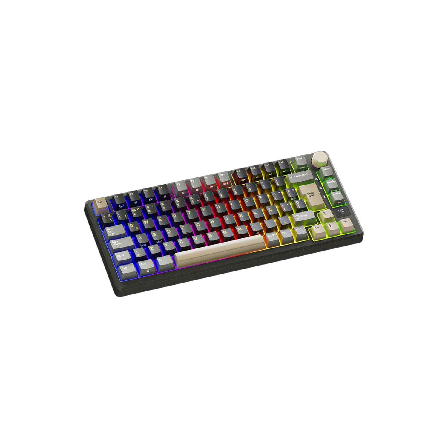 TECLADO GAMER ROYAL KLUDGE RK M75 INALÁMBRICO SP PHANTOM K SWITCH SILVER - 4