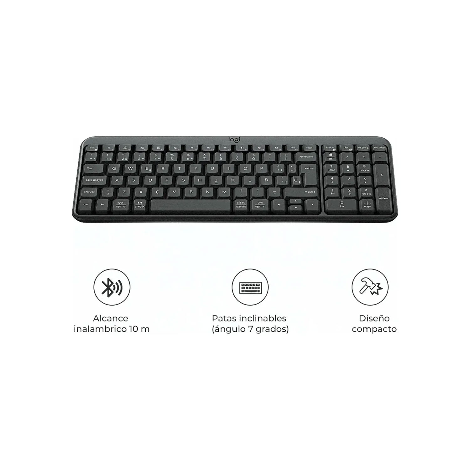TECLADO LOGITECH K250 BLUETOOTH INALÁMBRICO ESPAÑOL NEGRO - 2