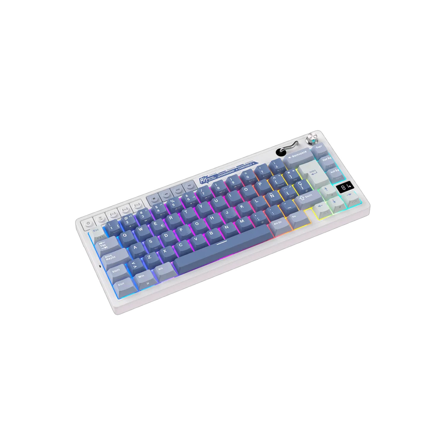TECLADO GAMER ROYAL KLUDGE RK M65 INALÁMBRICO OCEAN BLUE SWITCH CREAMY - 2