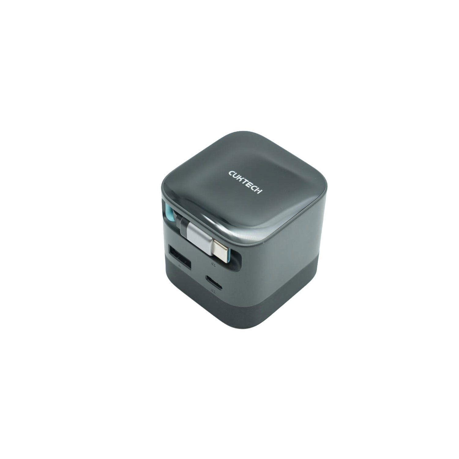 CARGADOR DE AUTO CUKTECH AD653W 67W CON CABLE RETRÁCTIL CARGA RÁPIDA NEGRO - 1