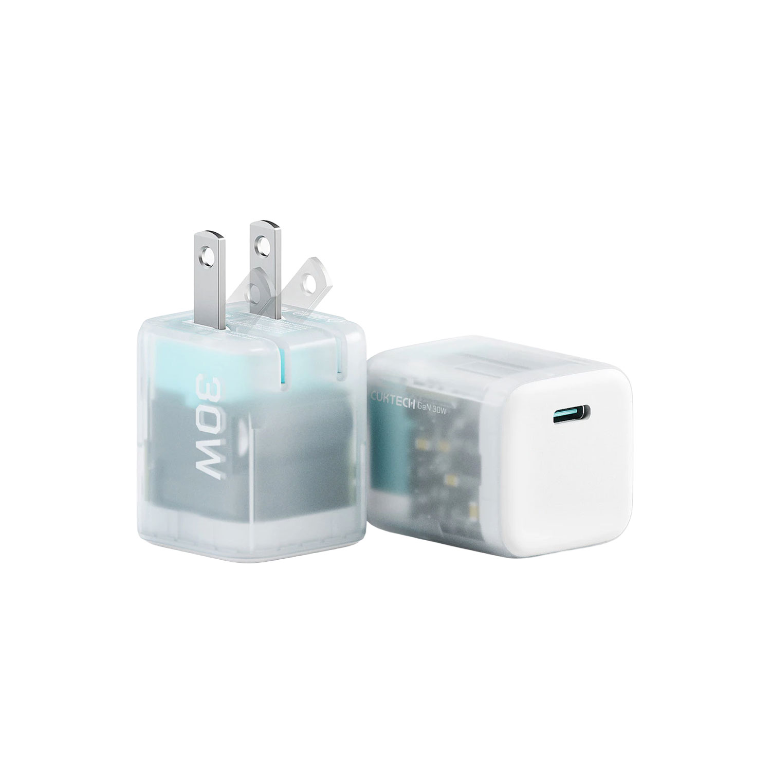 CARGADOR DE PARED CUKTECH AC30S MINI GAN 30W USB-C CARGA RÁPIDA TRANSPARENTE - 1