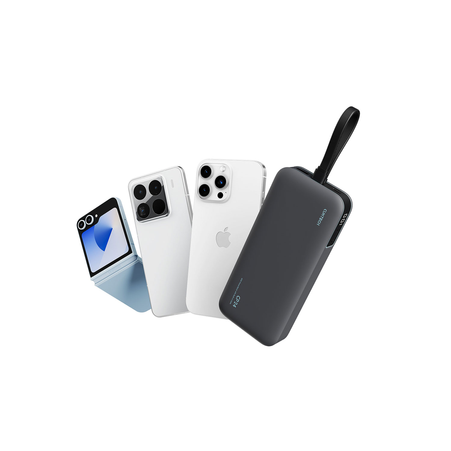 POWER BANK CUKTECH CP24 10000MAH 40W CON CABLE INTEGRADO CARGA RÁPIDA GRIS - 5