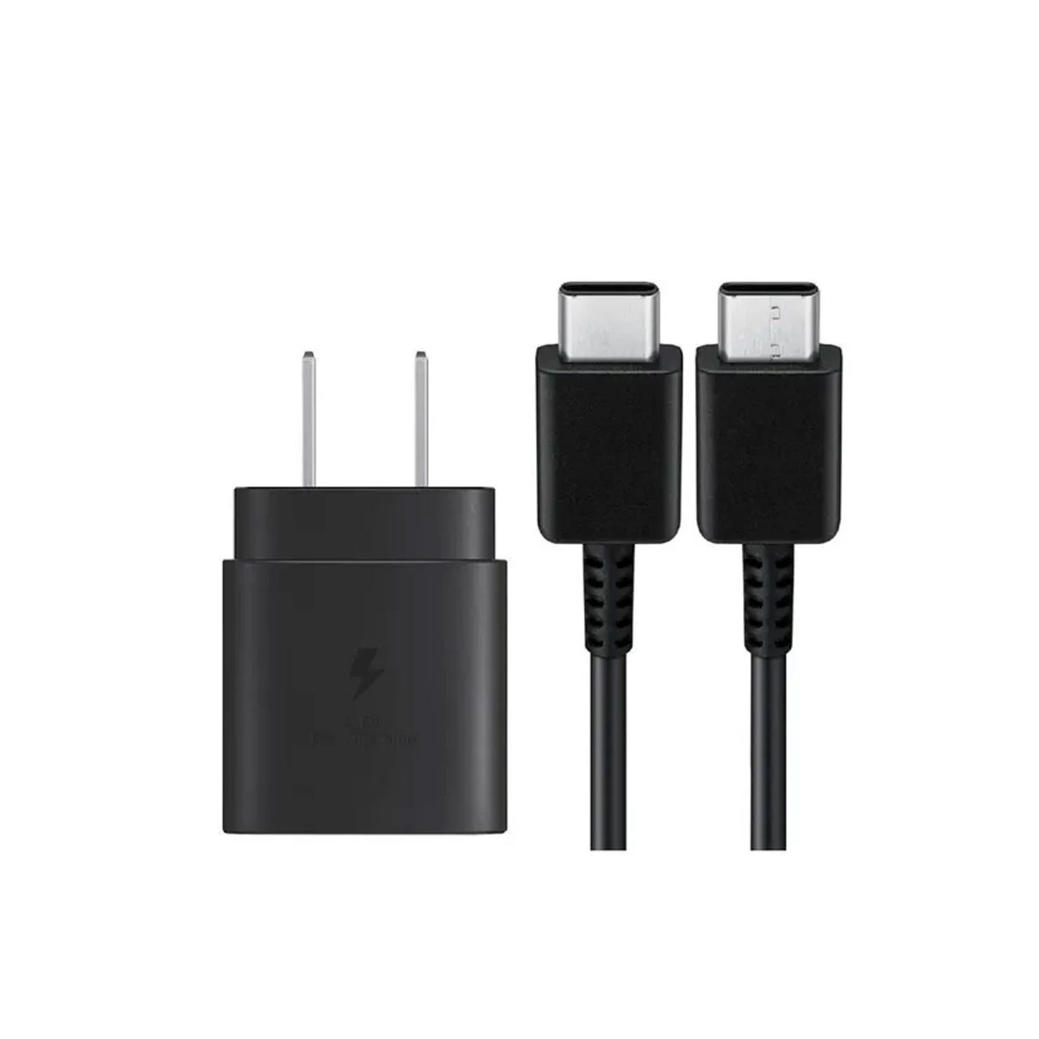CARGADOR DE PARED SAMSUNG EP-T2510XBEGUS 25W CON CABLE USB-C CARGA RÁPIDA NEGRO - 1