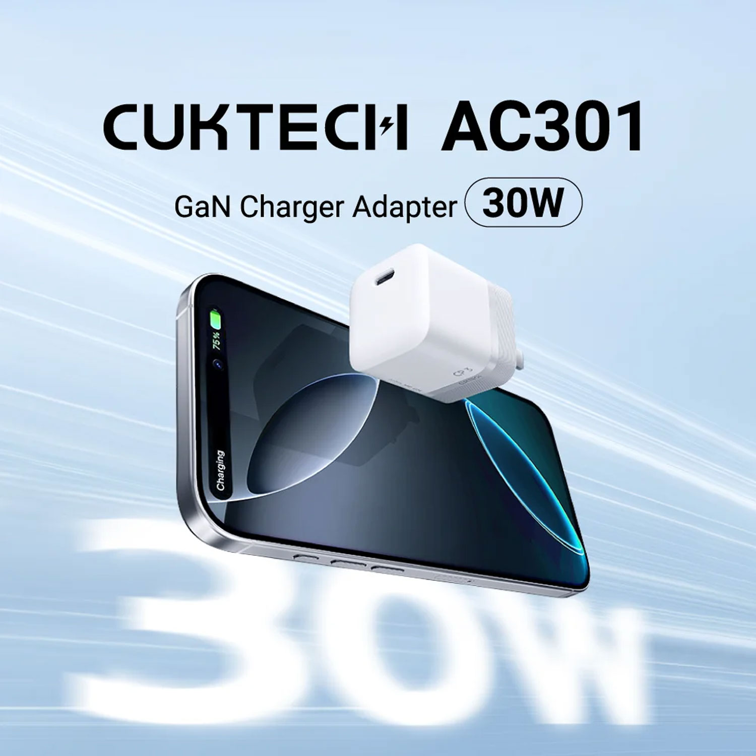 CARGADOR DE PARED CUKTECH AC30S MINI GAN 30W USB-C CARGA RÁPIDA ROSA - 4