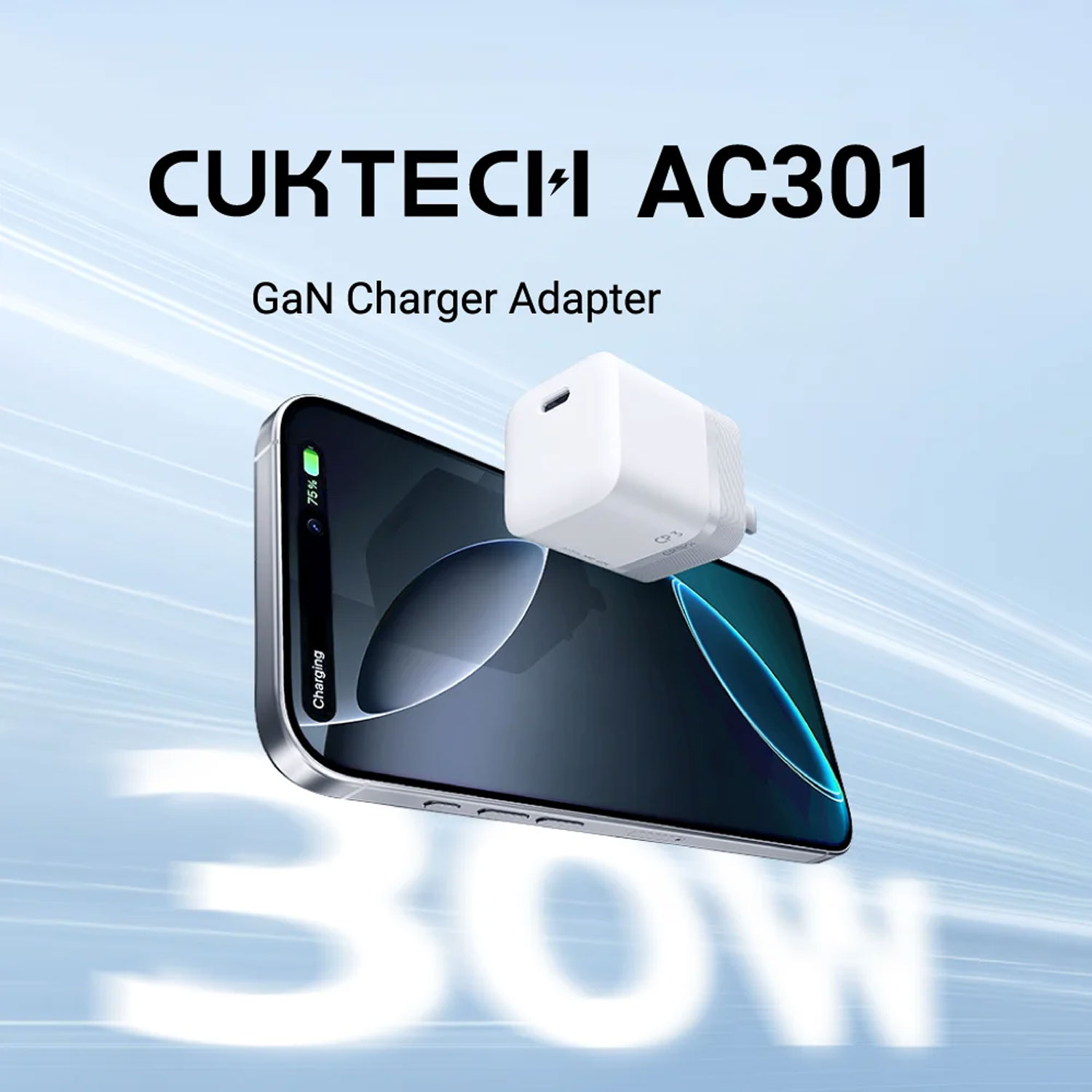 CARGADOR DE PARED CUKTECH AC301 GAN 40W USB-C CARGA RÁPIDA NEGRO - 5
