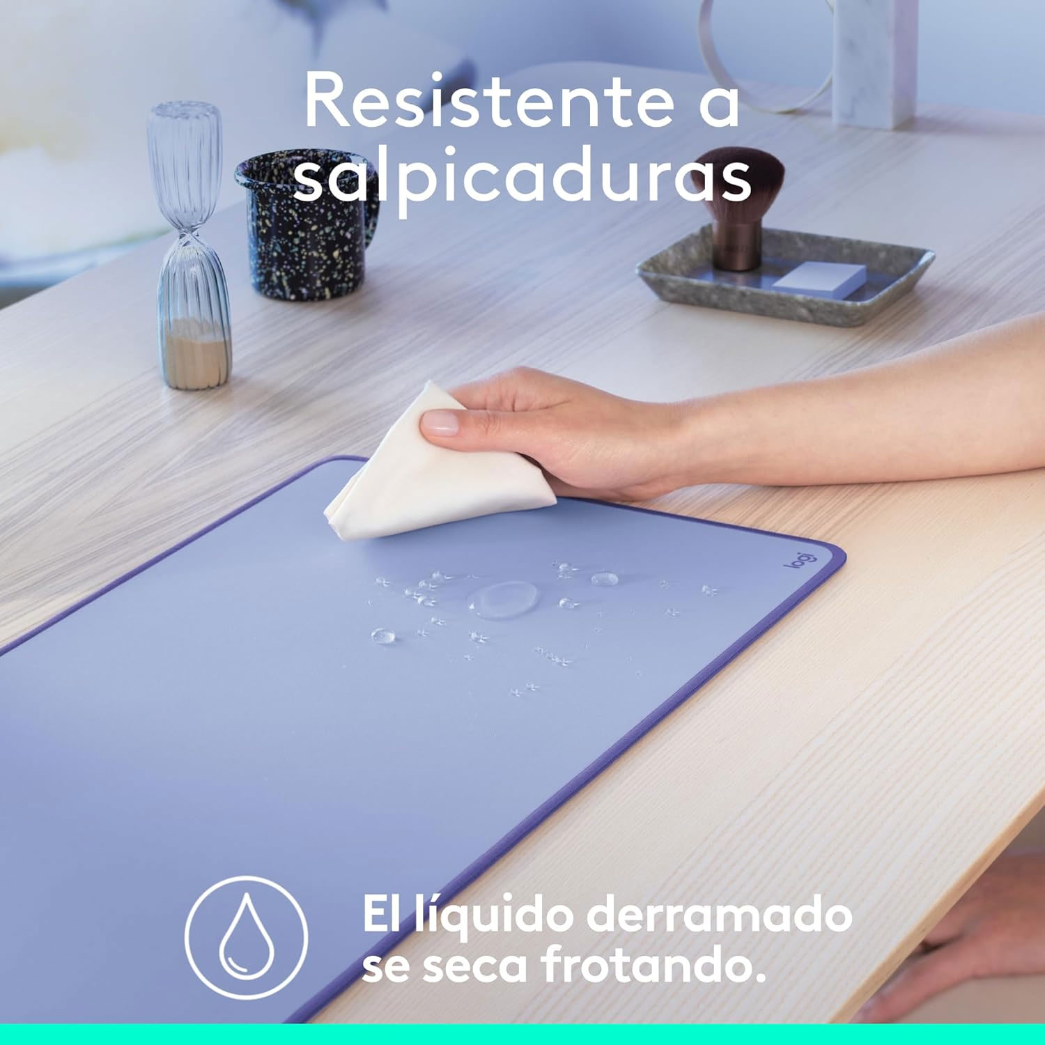 MOUSE PAD LOGITECH DESKPAD ANTISALPICADURAS 300X700MM LILA - 3