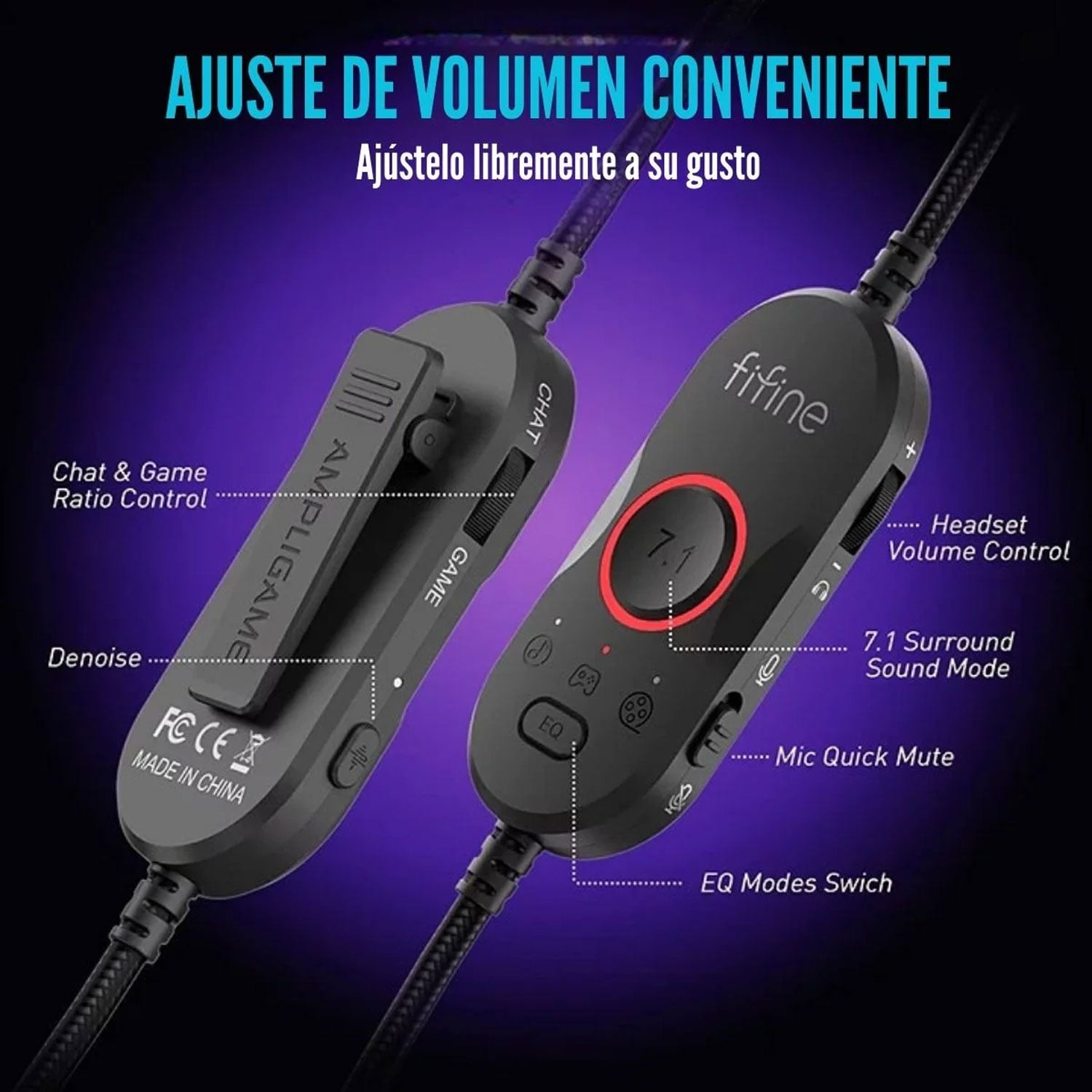 AUDÍFONOS GAMER FIFINE H16 CON MICRÓFONO NEGRO - 4