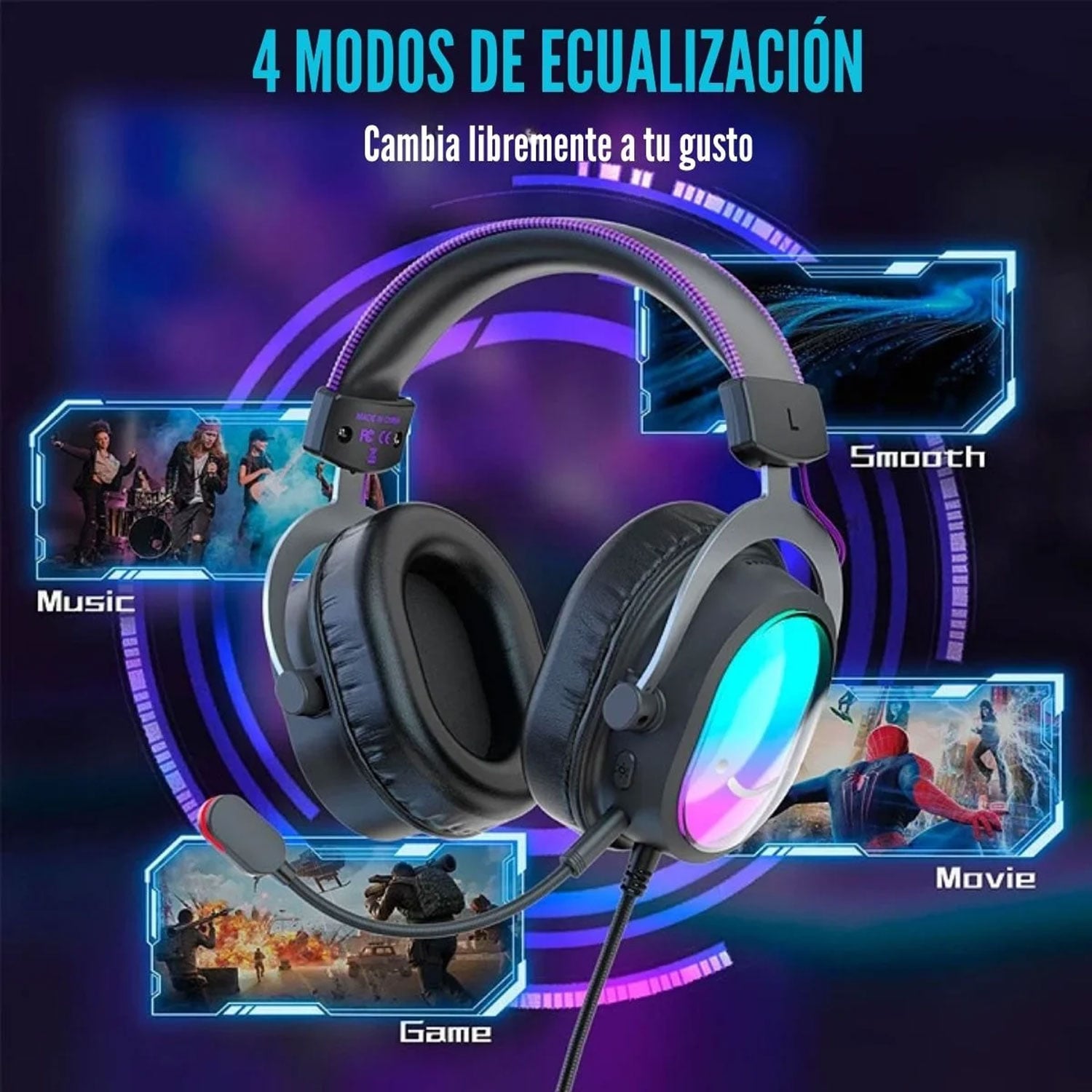 AUDÍFONOS GAMER FIFINE H16 CON MICRÓFONO NEGRO - 5