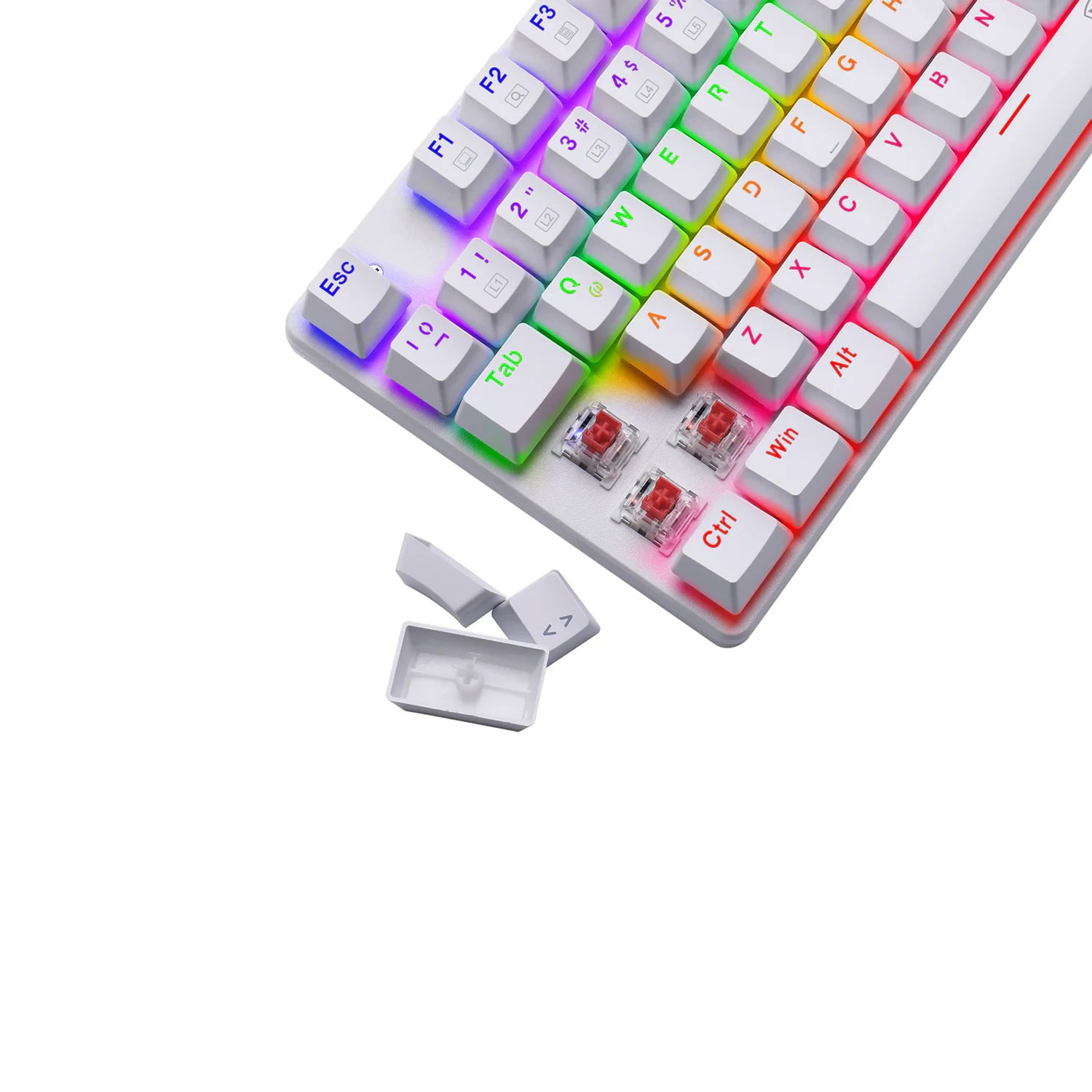 TECLADO GAMER T-DAGGER BORA LITE RAINBOW ESPAÑOL RED SWITCH BLANCO - 2