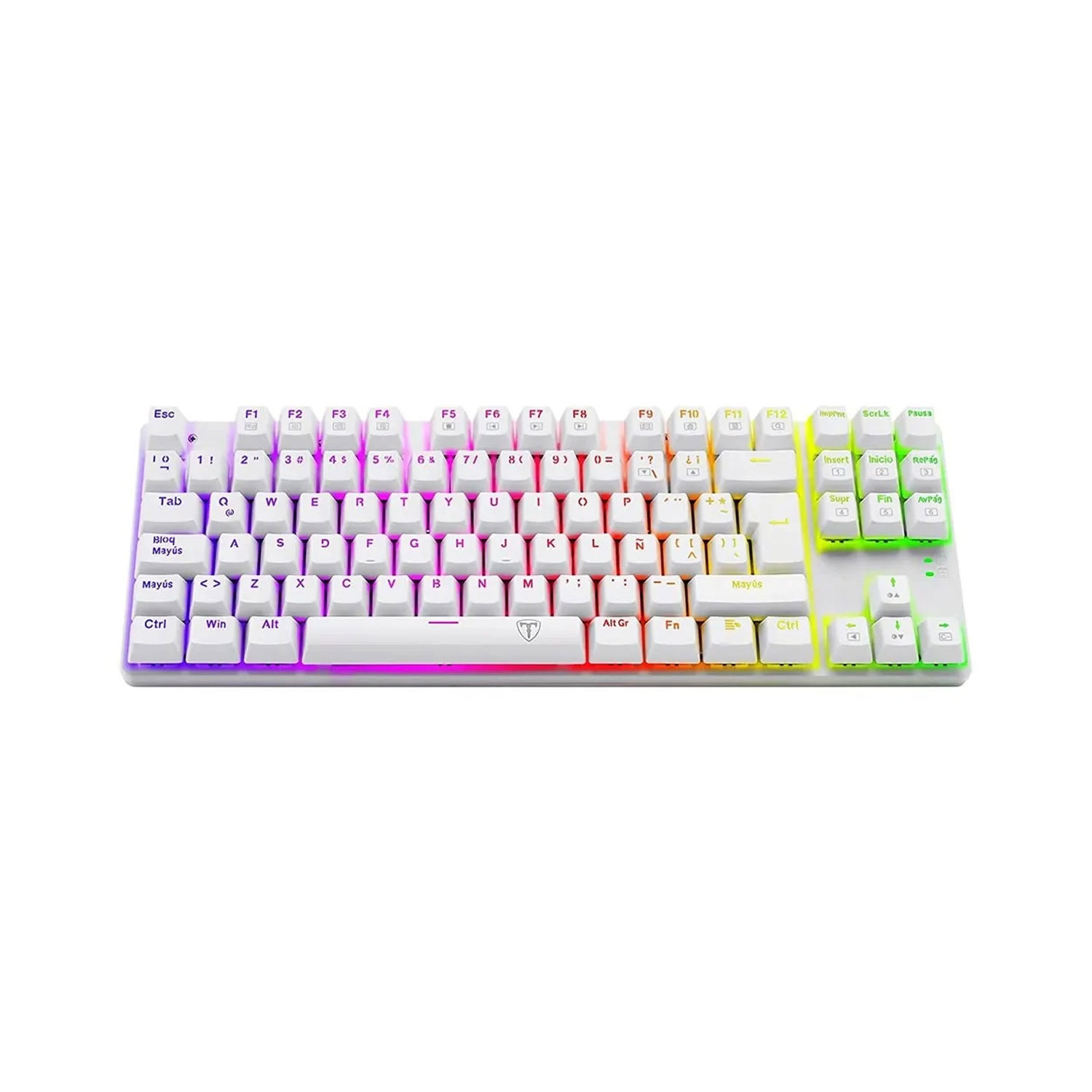 TECLADO GAMER T-DAGGER BORA LITE RAINBOW ESPAÑOL RED SWITCH BLANCO - 3