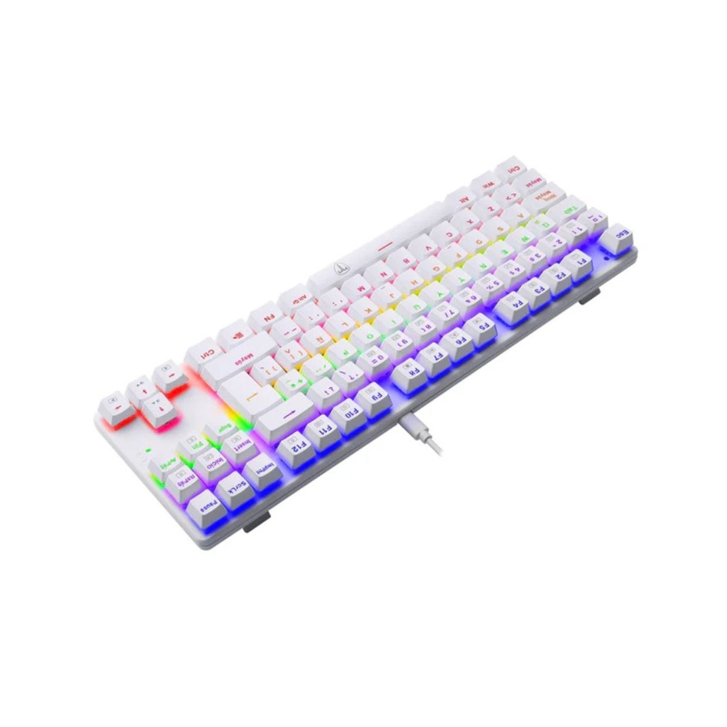 TECLADO GAMER T-DAGGER BORA LITE RAINBOW ESPAÑOL RED SWITCH BLANCO - 4