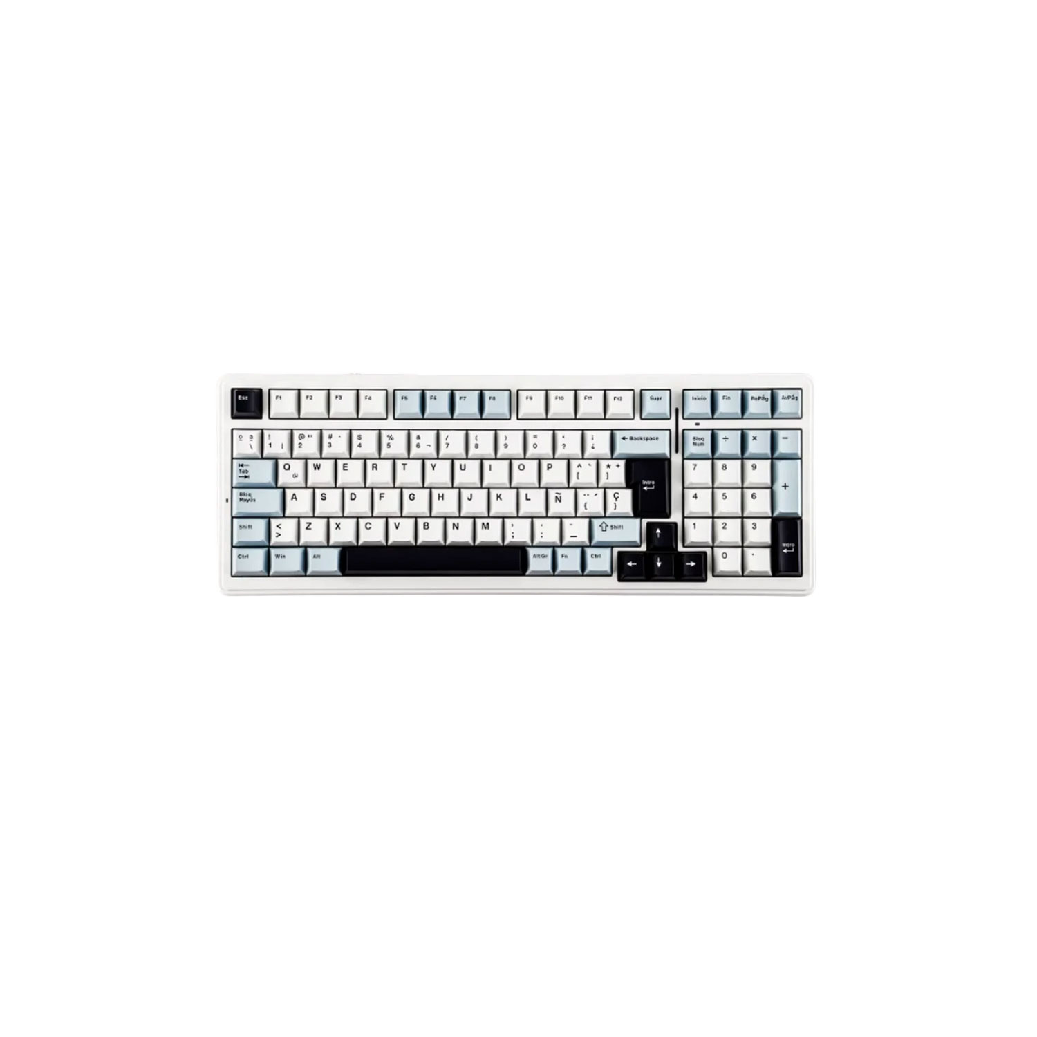 TECLADO GAMER AULA F99 CABLEADO ESPAÑOL BLUE-WHITE-DARK PURPLE-GREY WOOD V3 SWITCH - 2