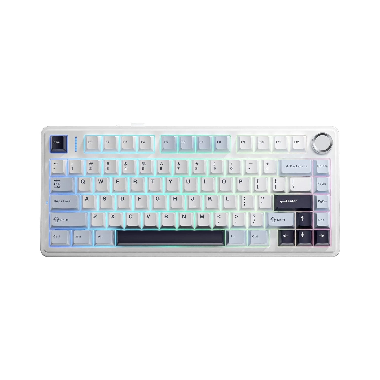 TECLADO GAMER AULA F75 RGB CABLEADO INGLÉS BLUE-WHITE-DARK PURPLE PINK SWITCH - 1