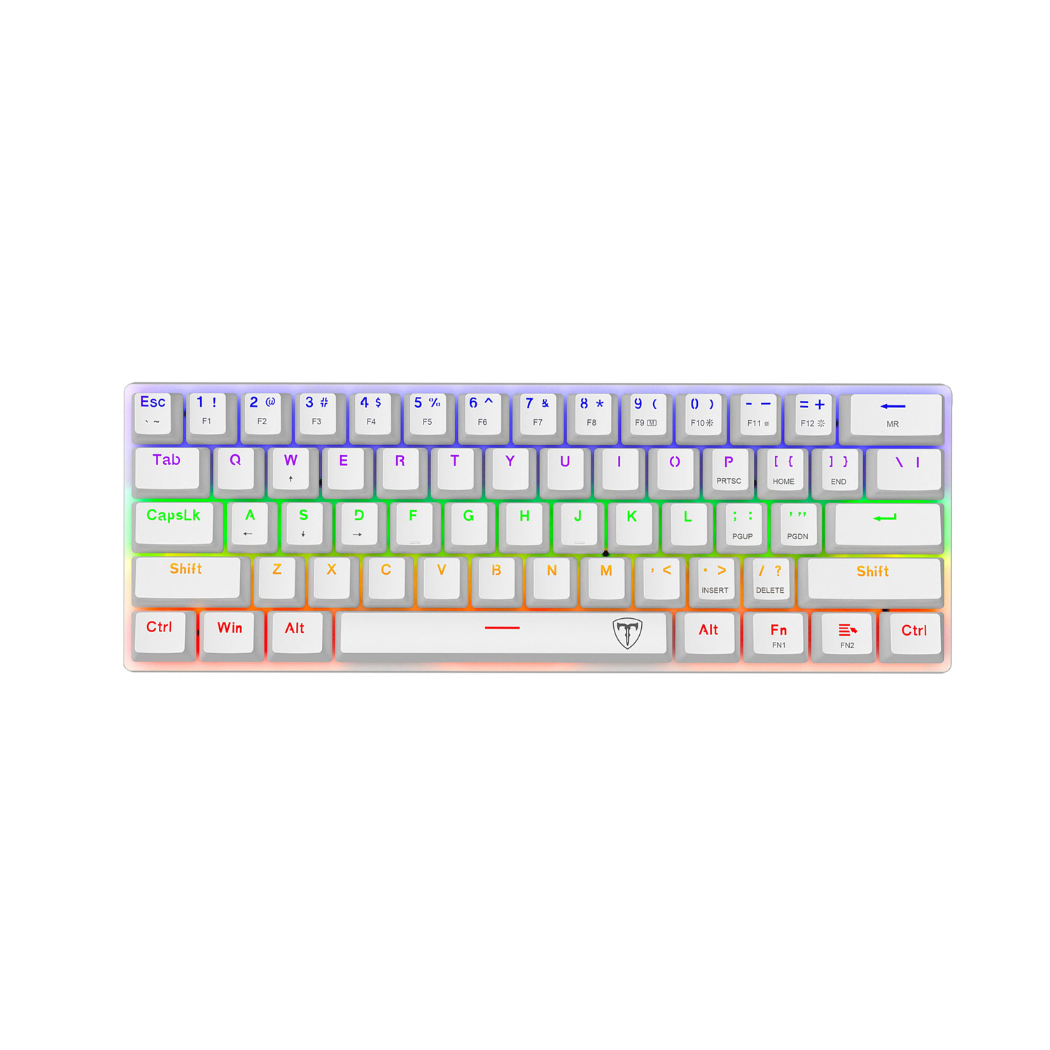 TECLADO GAMER T-DAGGER ARENA LITE RAINBOW ESPAÑOL RED SWITCH BLANCO - 1