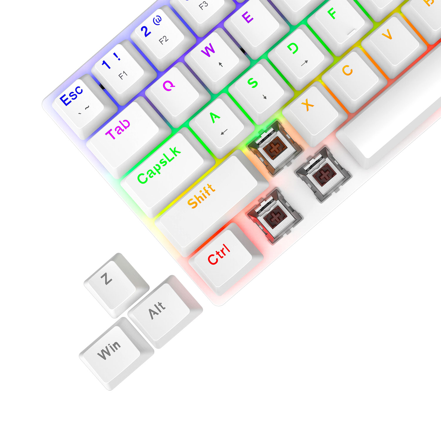 TECLADO GAMER T-DAGGER ARENA LITE RAINBOW ESPAÑOL RED SWITCH BLANCO - 5