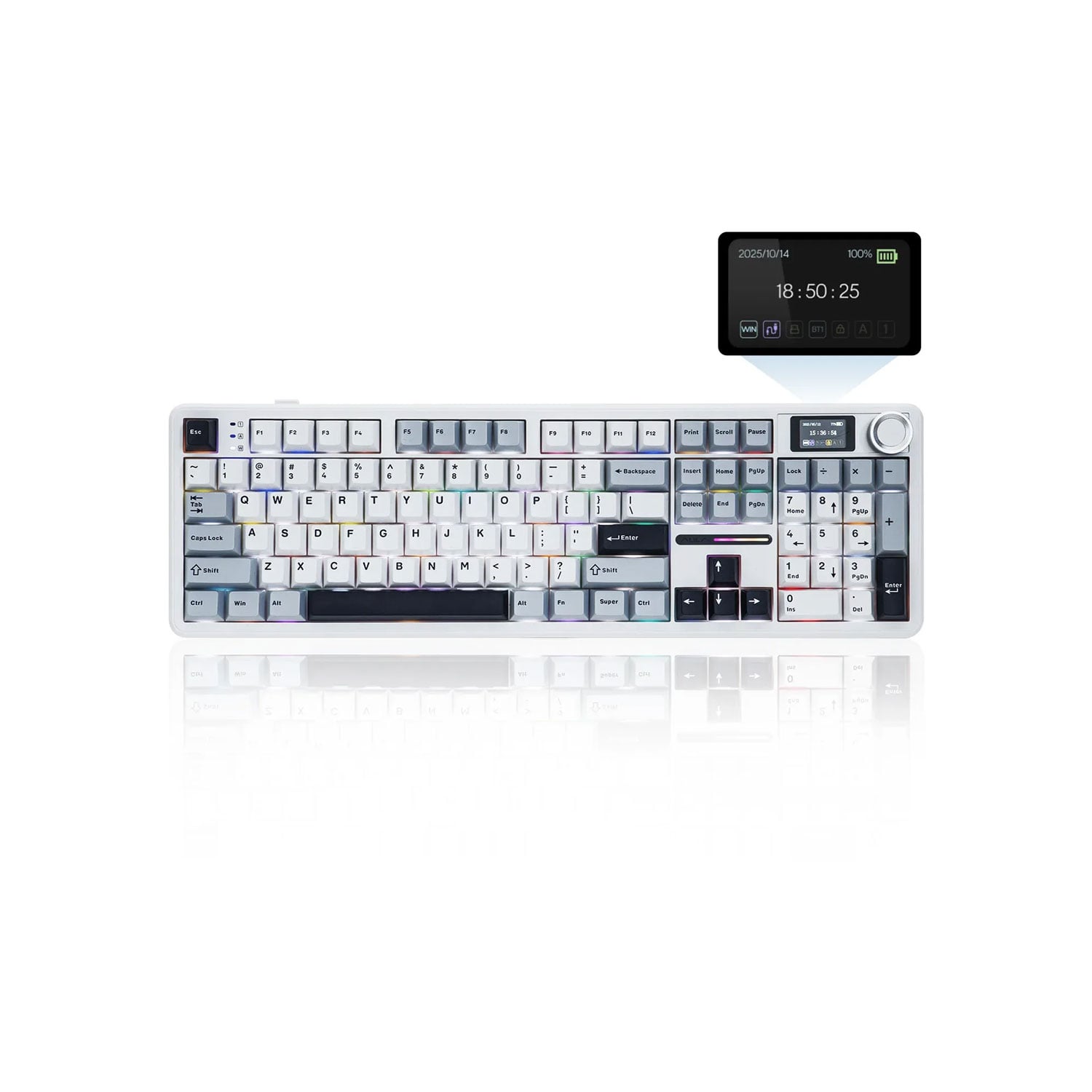 TECLADO GAMER AULA F108 PRO INALÁMBRICO INGLÉS FLOWER SWITCH - 2