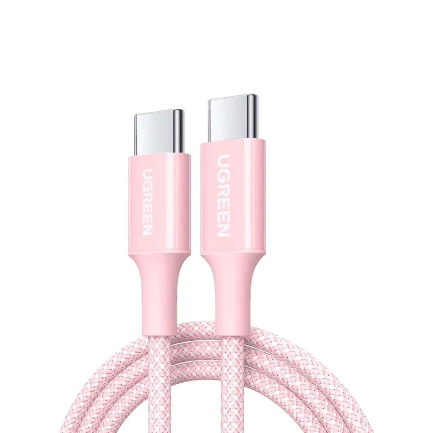 CABLE USB-C A USB-C UGREEN 3A CARGA RÁPIDA PD 1M TRENZADO ROSA 35441-L501 - 1