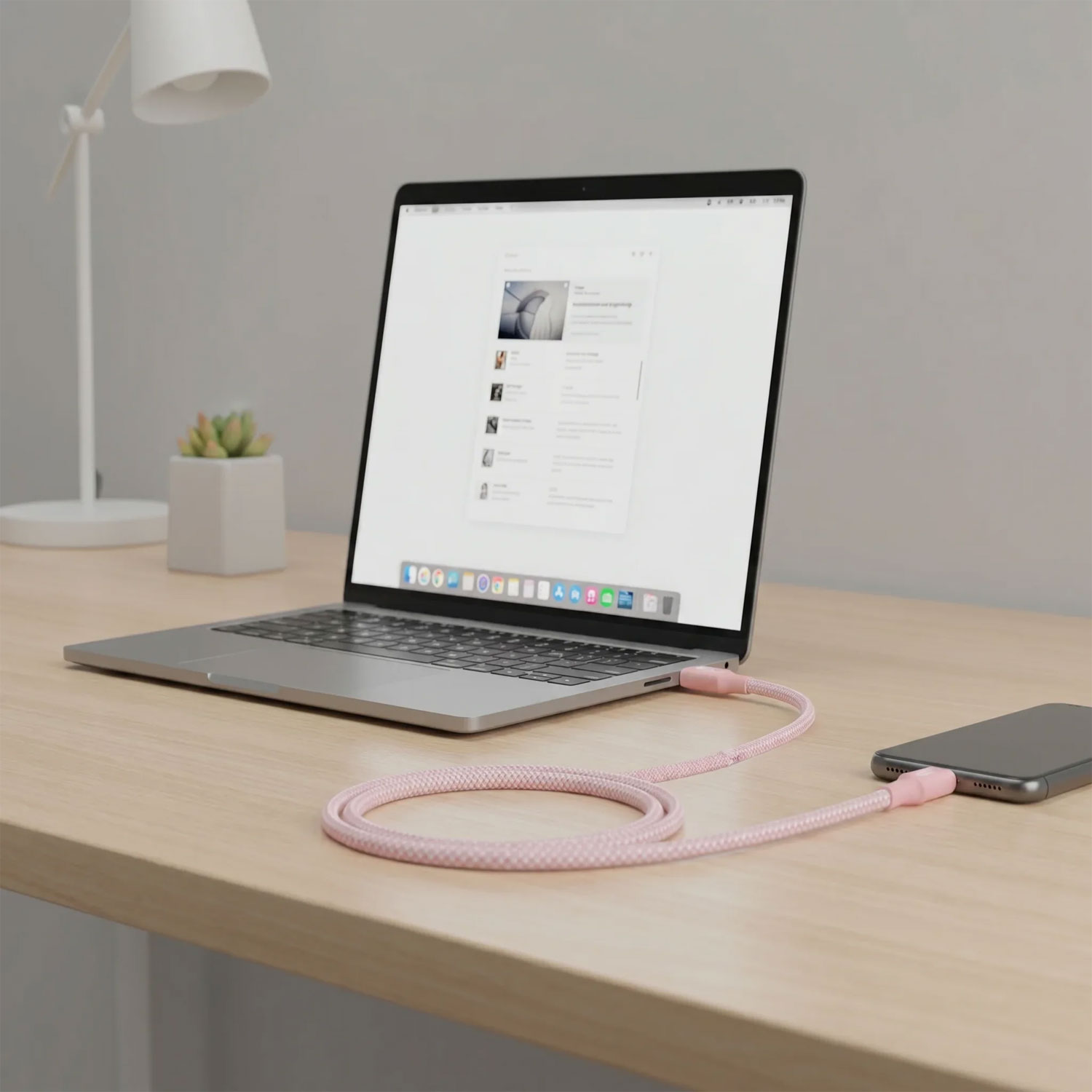 CABLE USB-C A USB-C UGREEN 3A CARGA RÁPIDA PD 1M TRENZADO ROSA 35441-L501 - 3