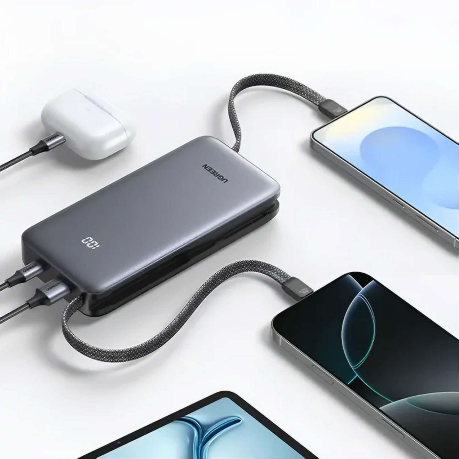 POWER BANK UGREEN 20000MAH 30W CON CABLE INTEGRADO PB528-55985B - 3