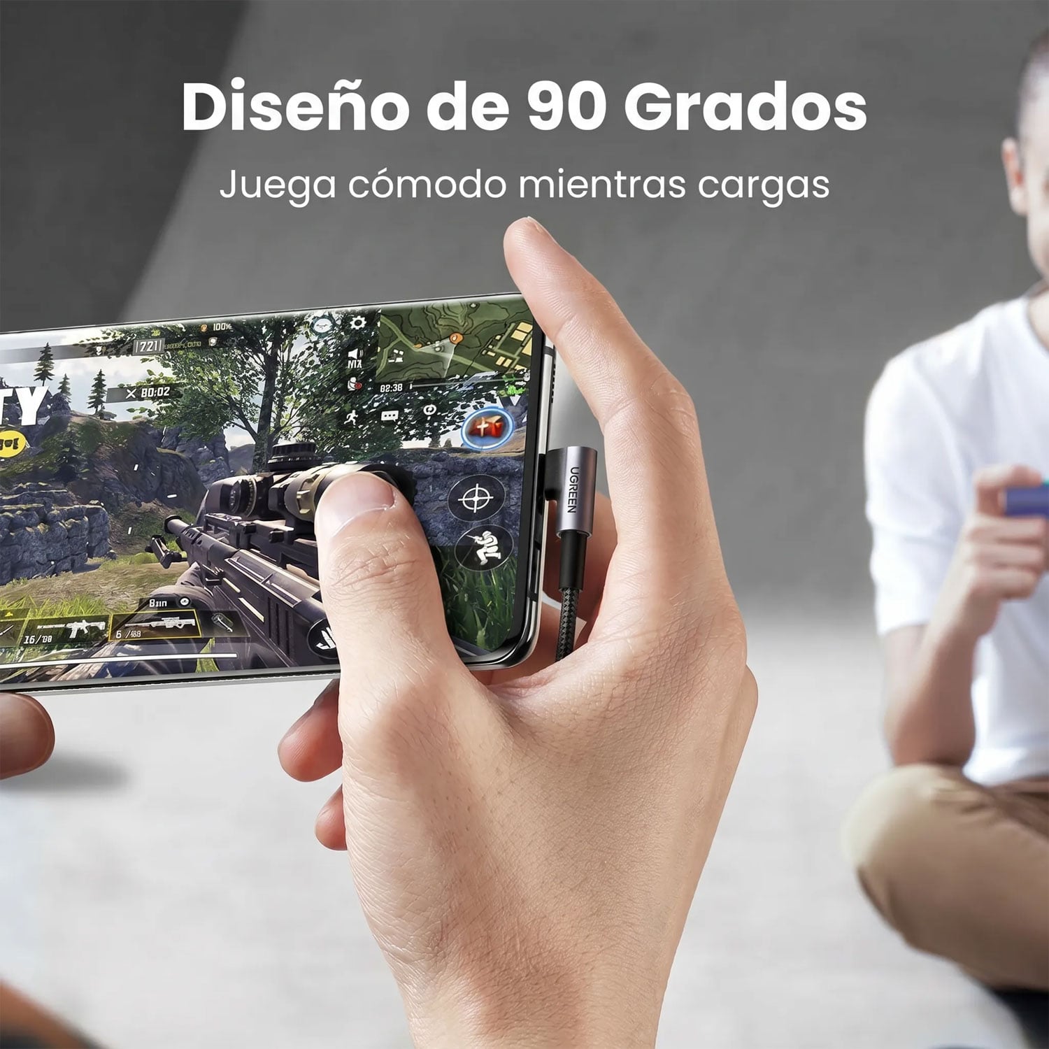 CABLE USB-C A USB-C UGREEN TIPO L 240W 2M NEGRO L536-85345 - 2