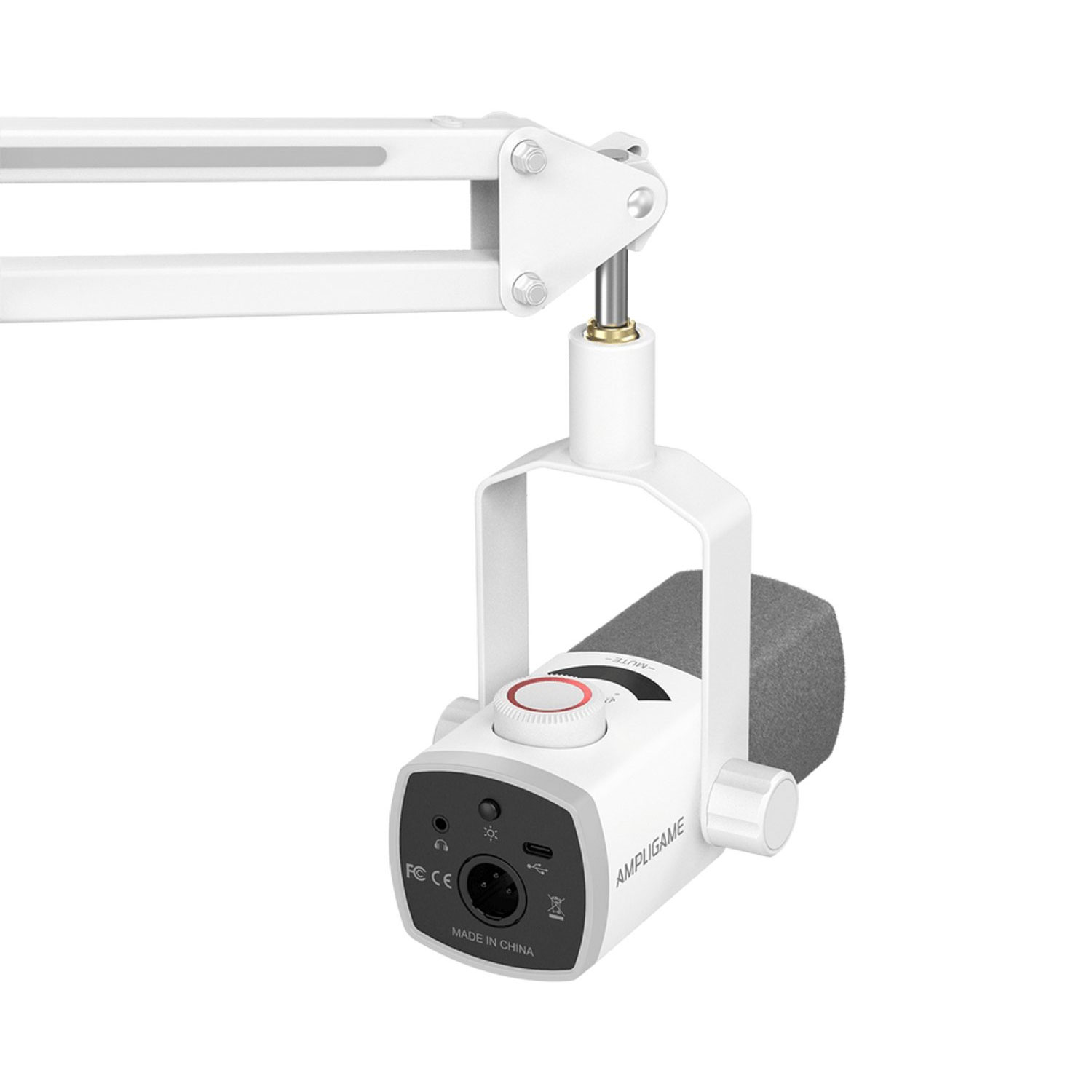 MICRÓFONO FIFINE AM8PROT BLANCO CON BRAZO AJUSTABLE - 2